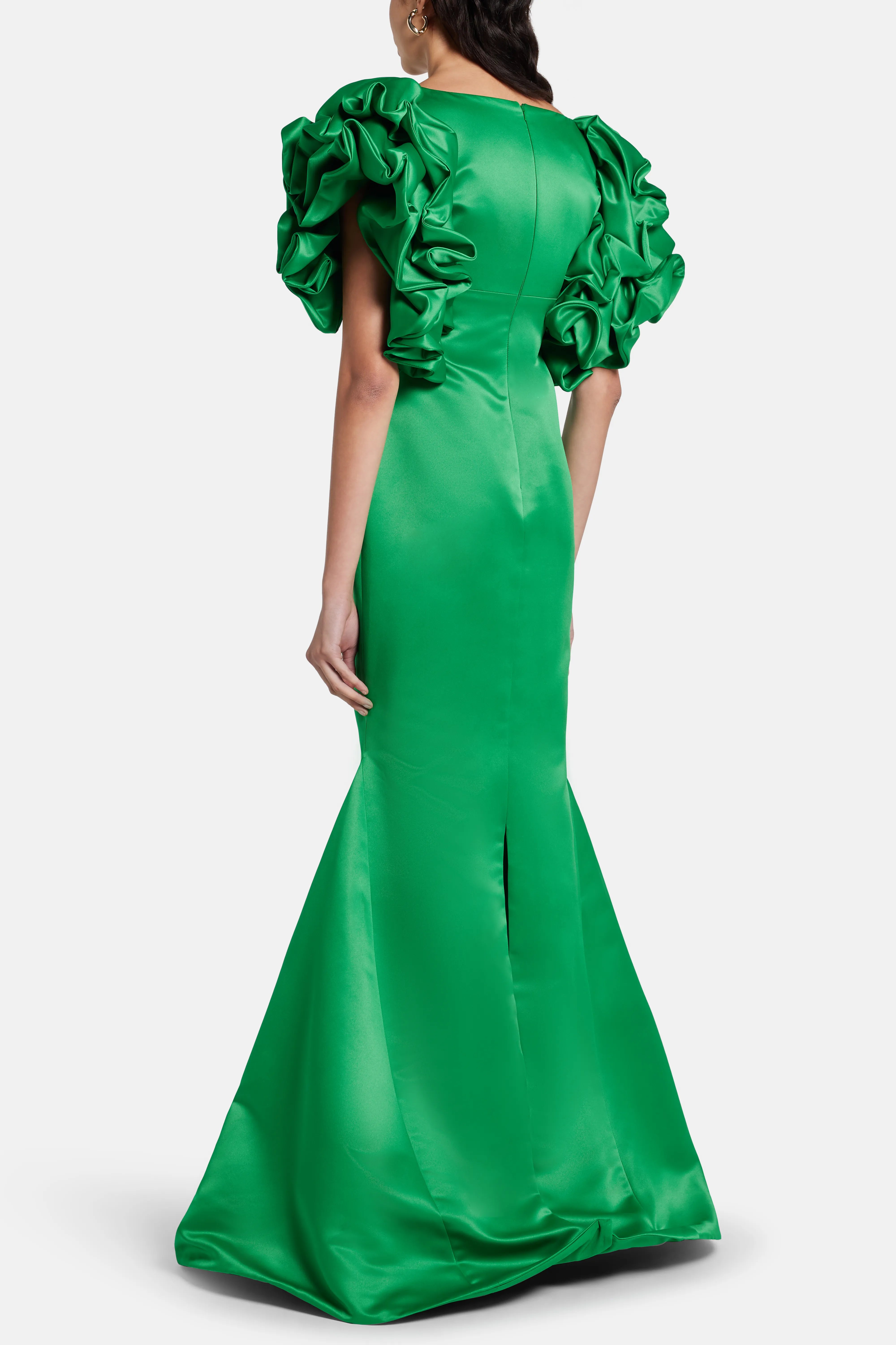 Puff Sleeves Evening Gown