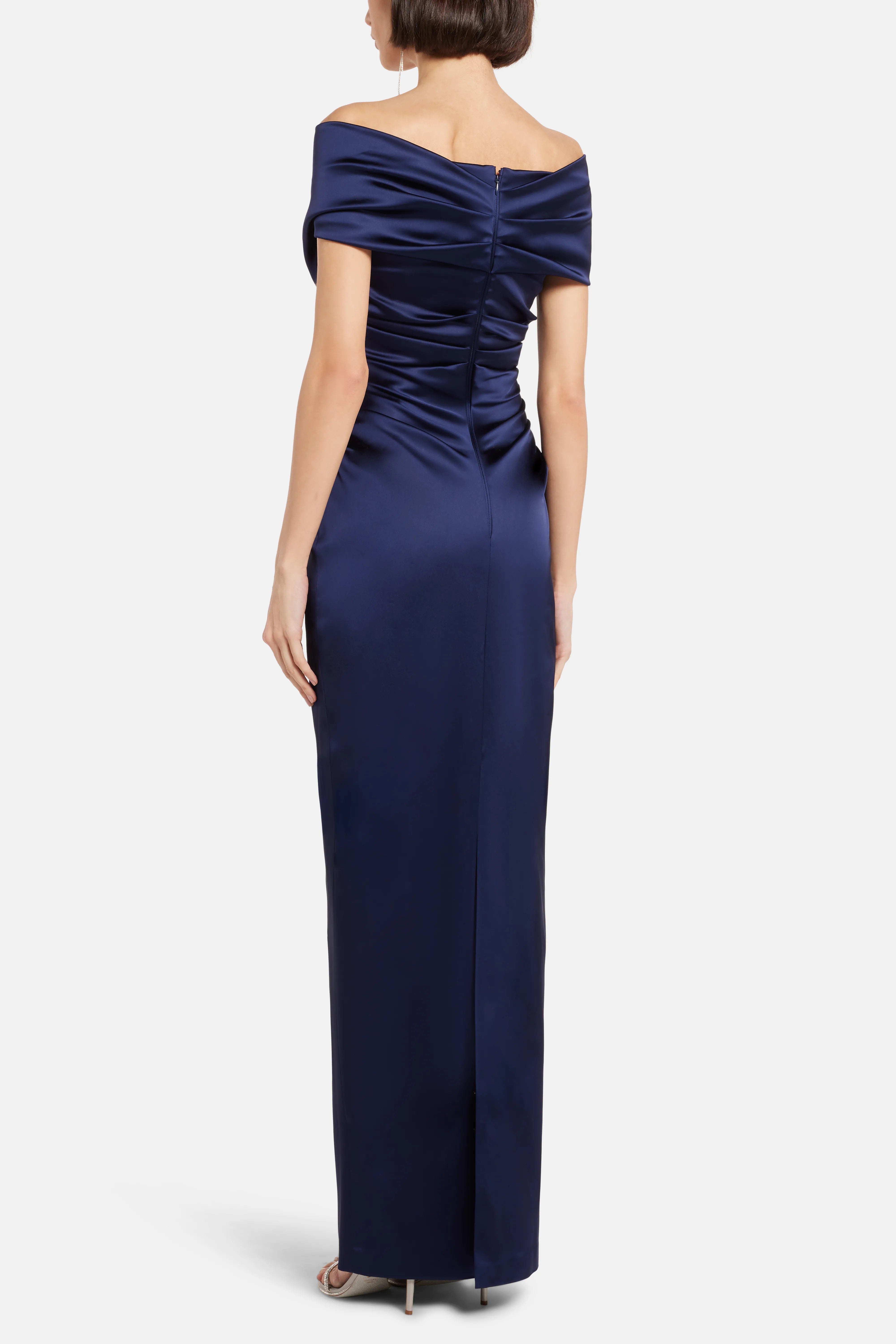 Stretch Satin Duchesse Evening Dress