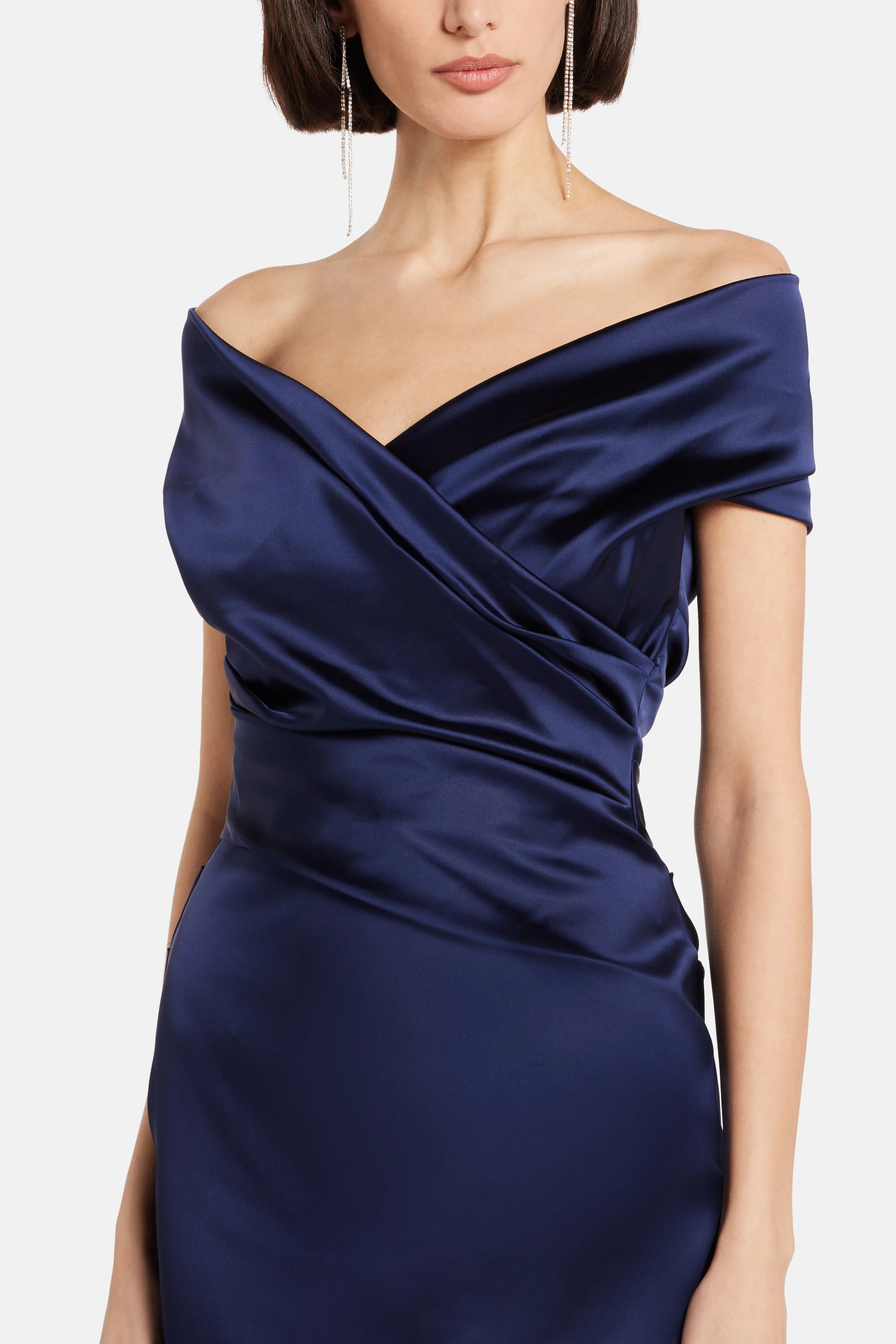 Stretch Satin Duchesse Evening Dress