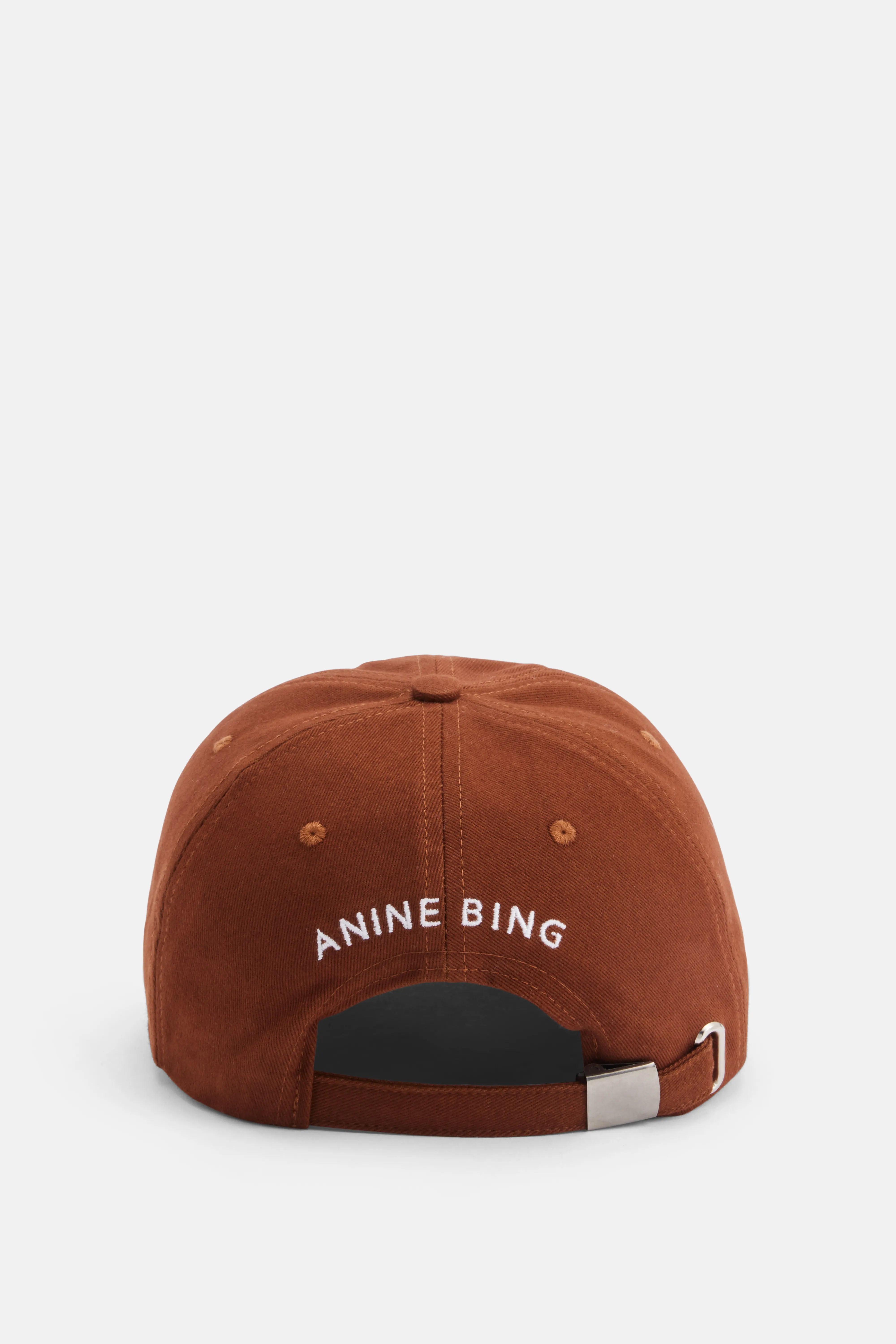 Jeremy Monogram Cotton Baseball Cap in Brown