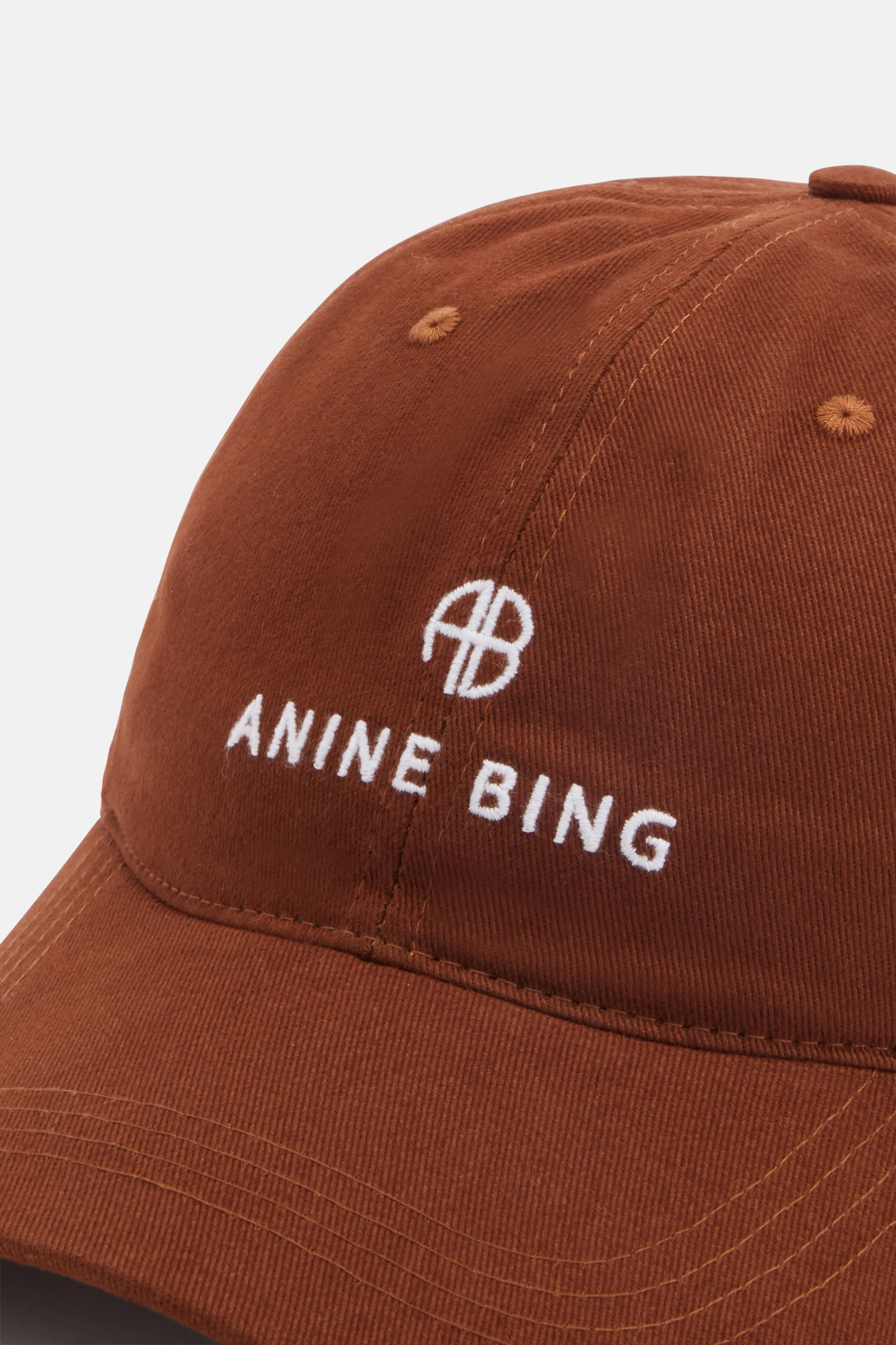 Jeremy Monogram Cotton Baseball Cap in Brown