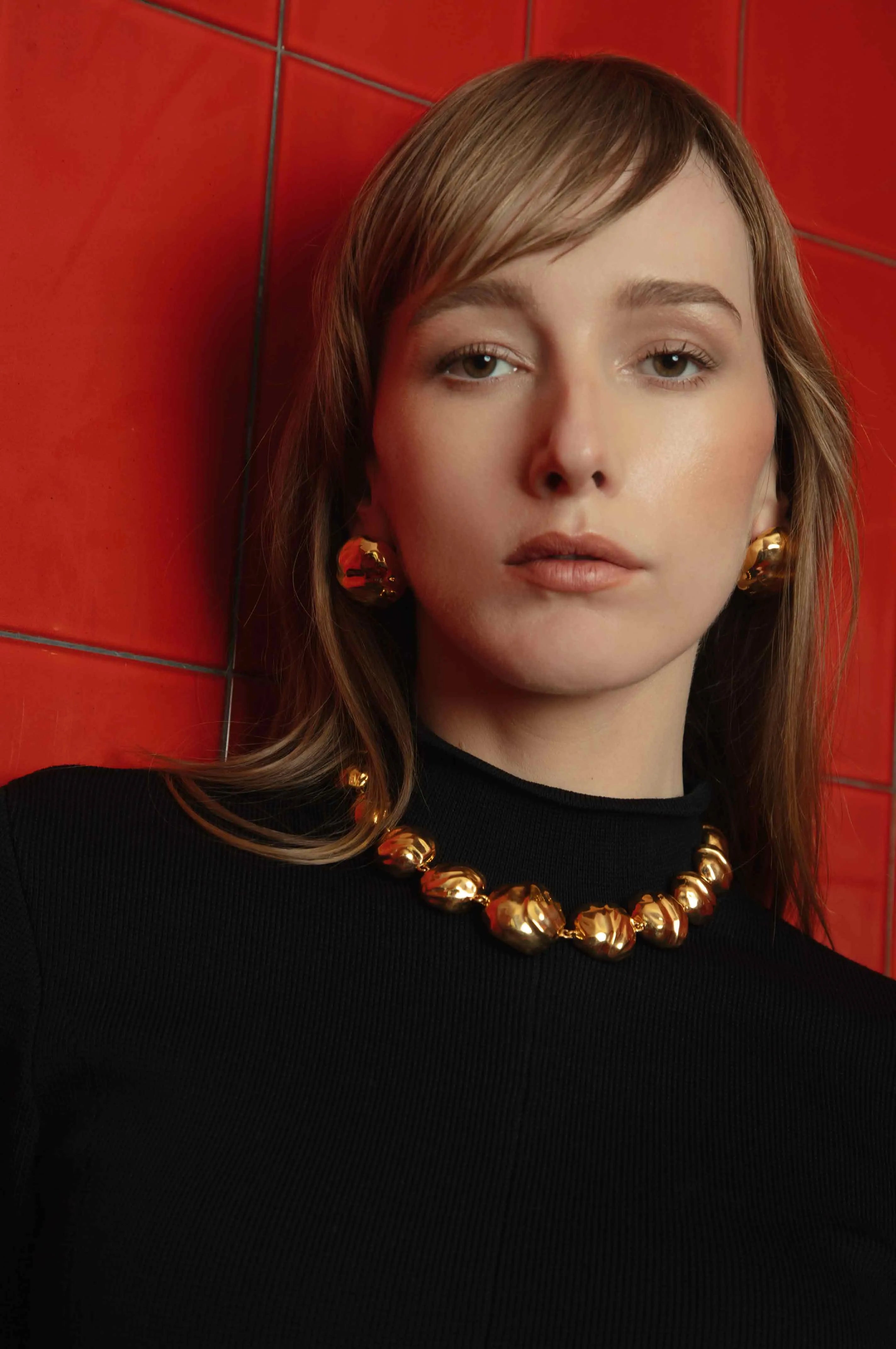 Statement Orbs Necklace in Gold