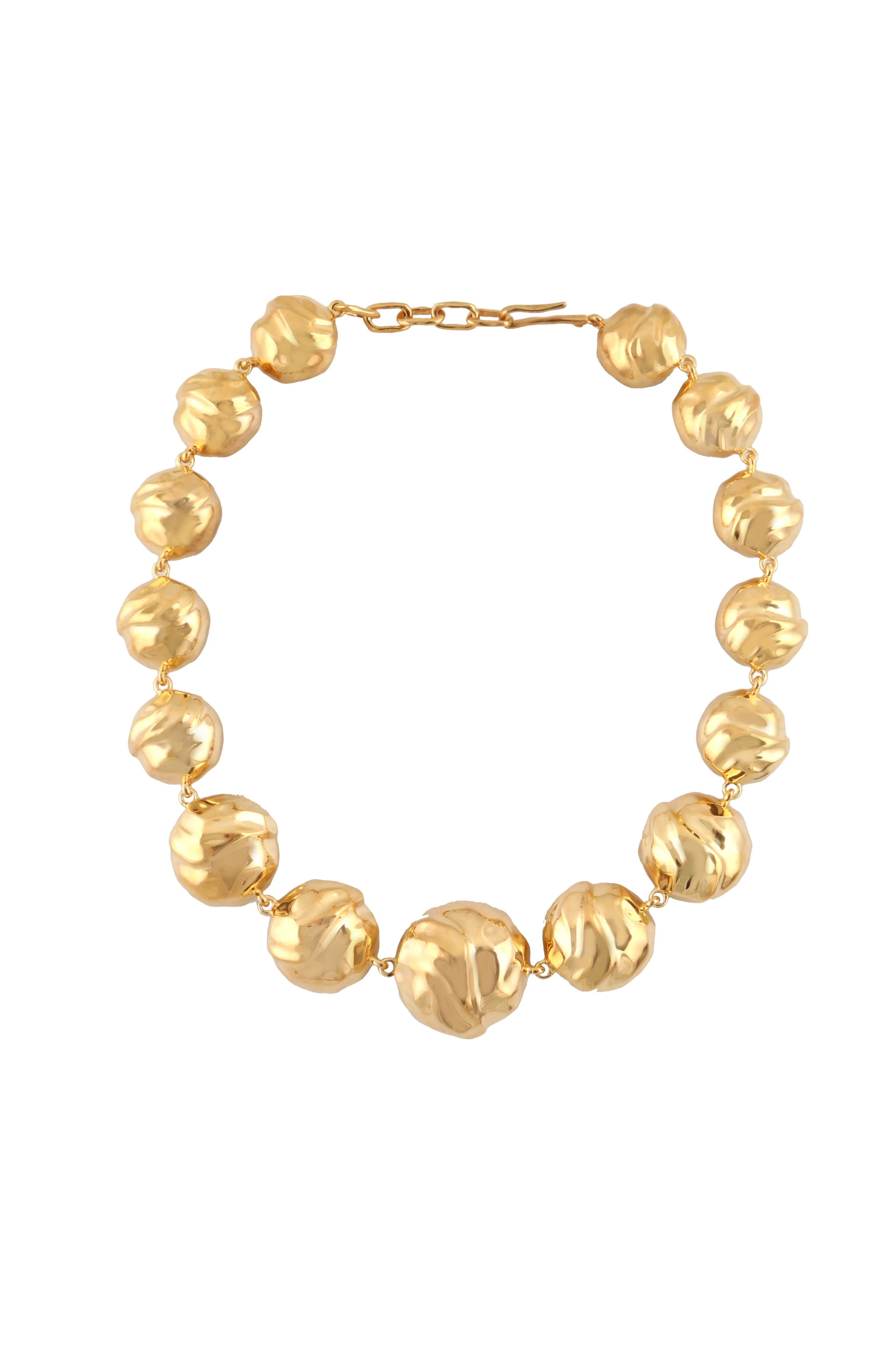 Statement Orbs Necklace in Gold