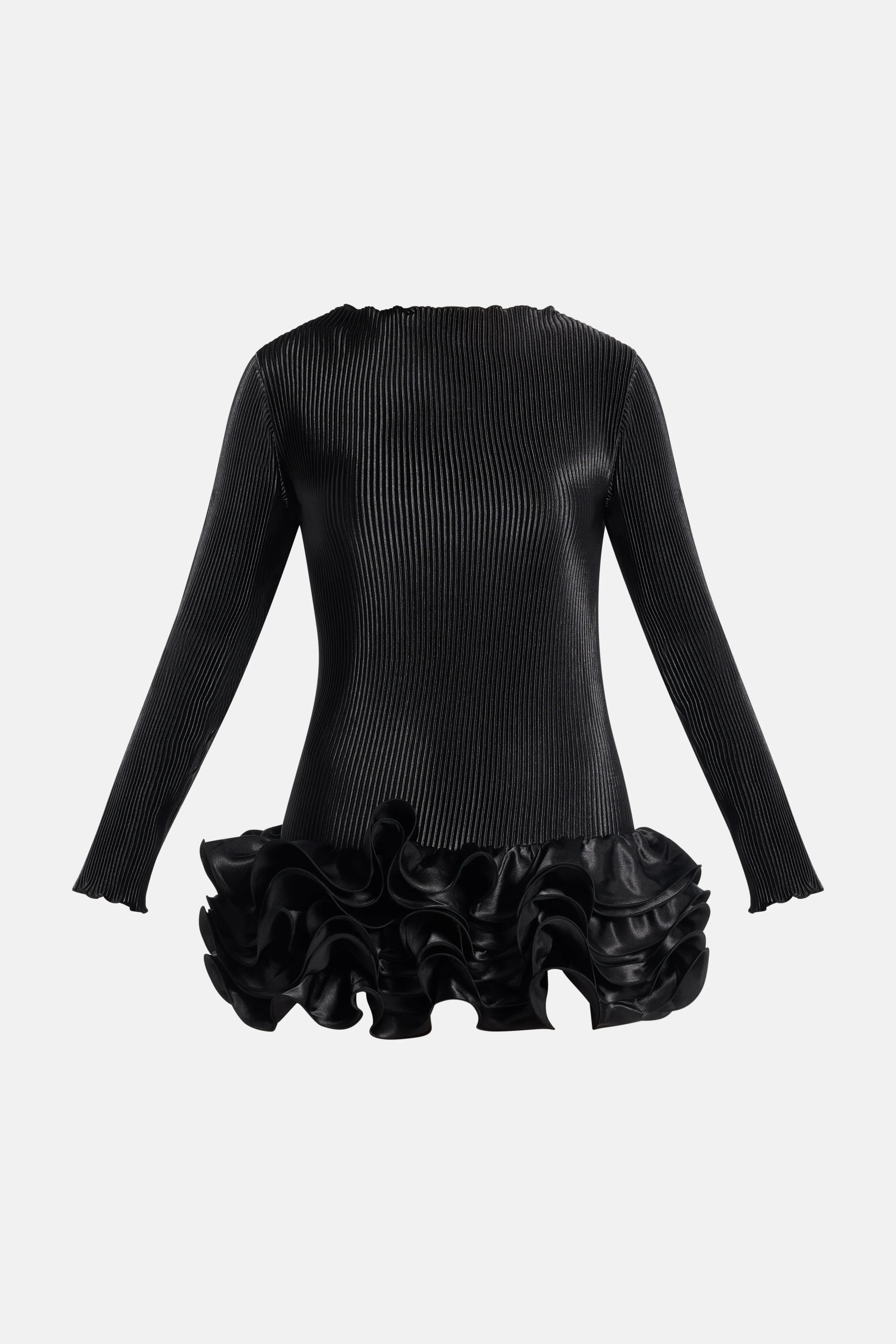 فستان ميني بارك أفنيو مطوي باللون الأسود