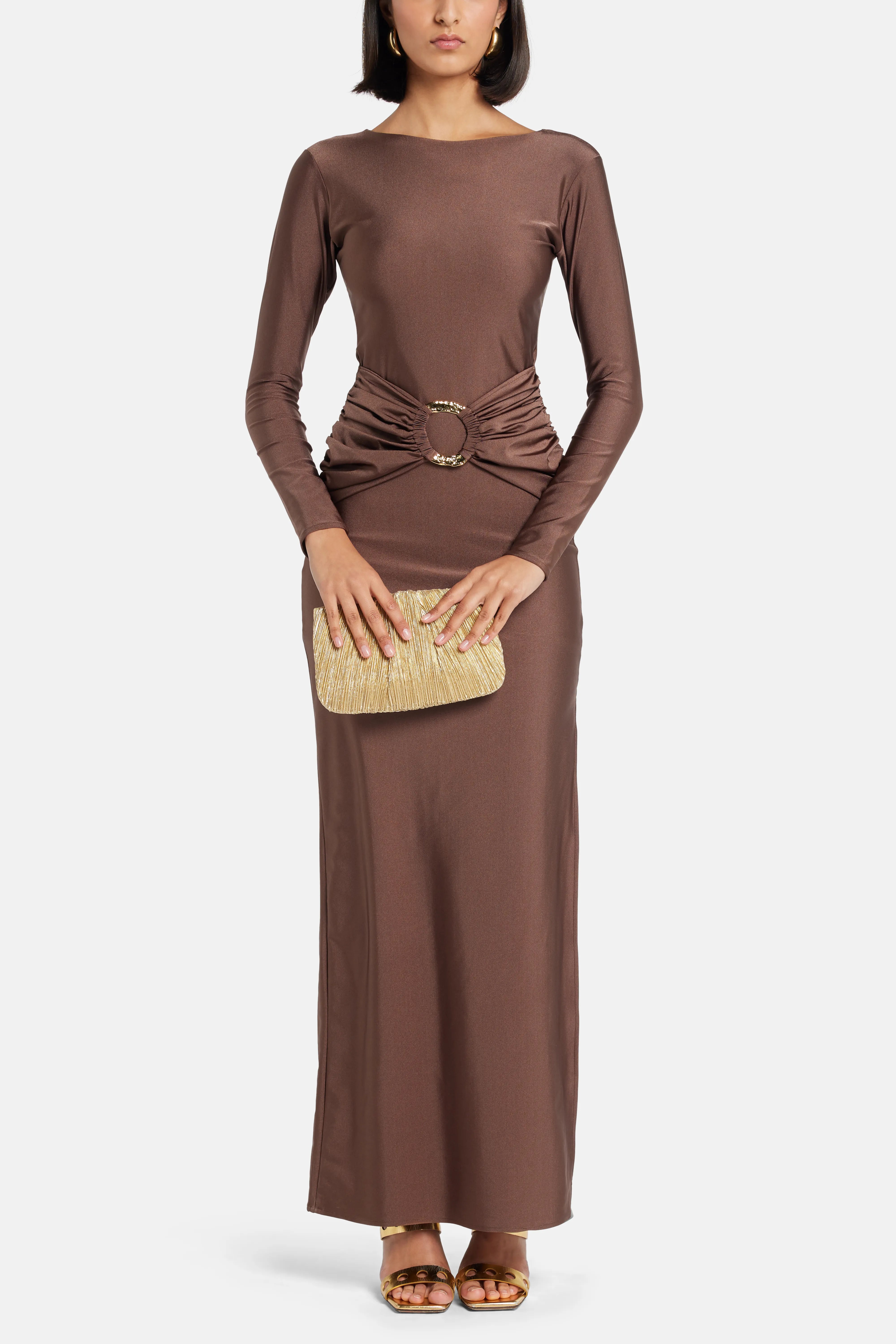 Duna Maxi Dress in Brown