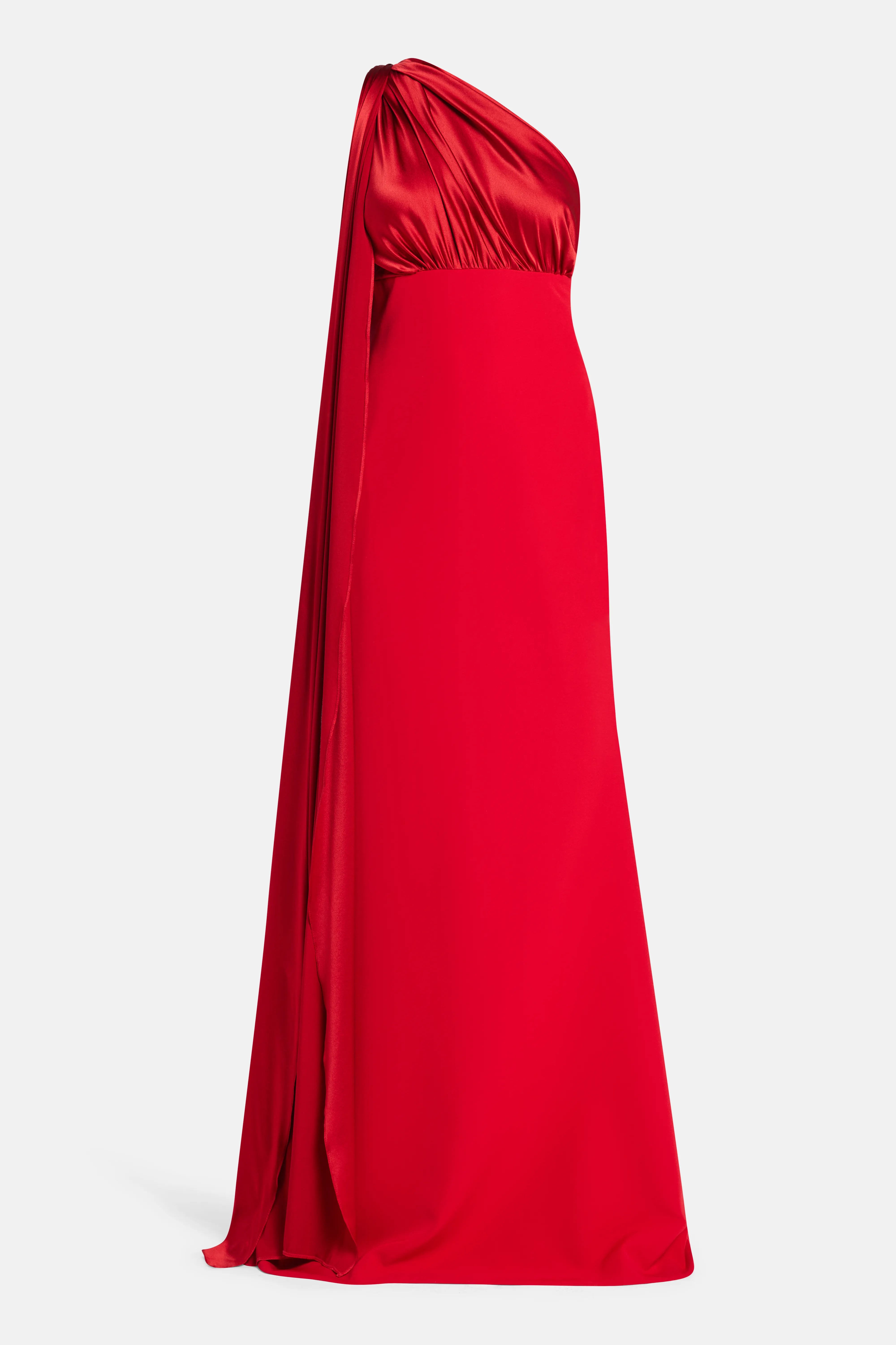 Saira One Shoulder Maxi Dress in Red