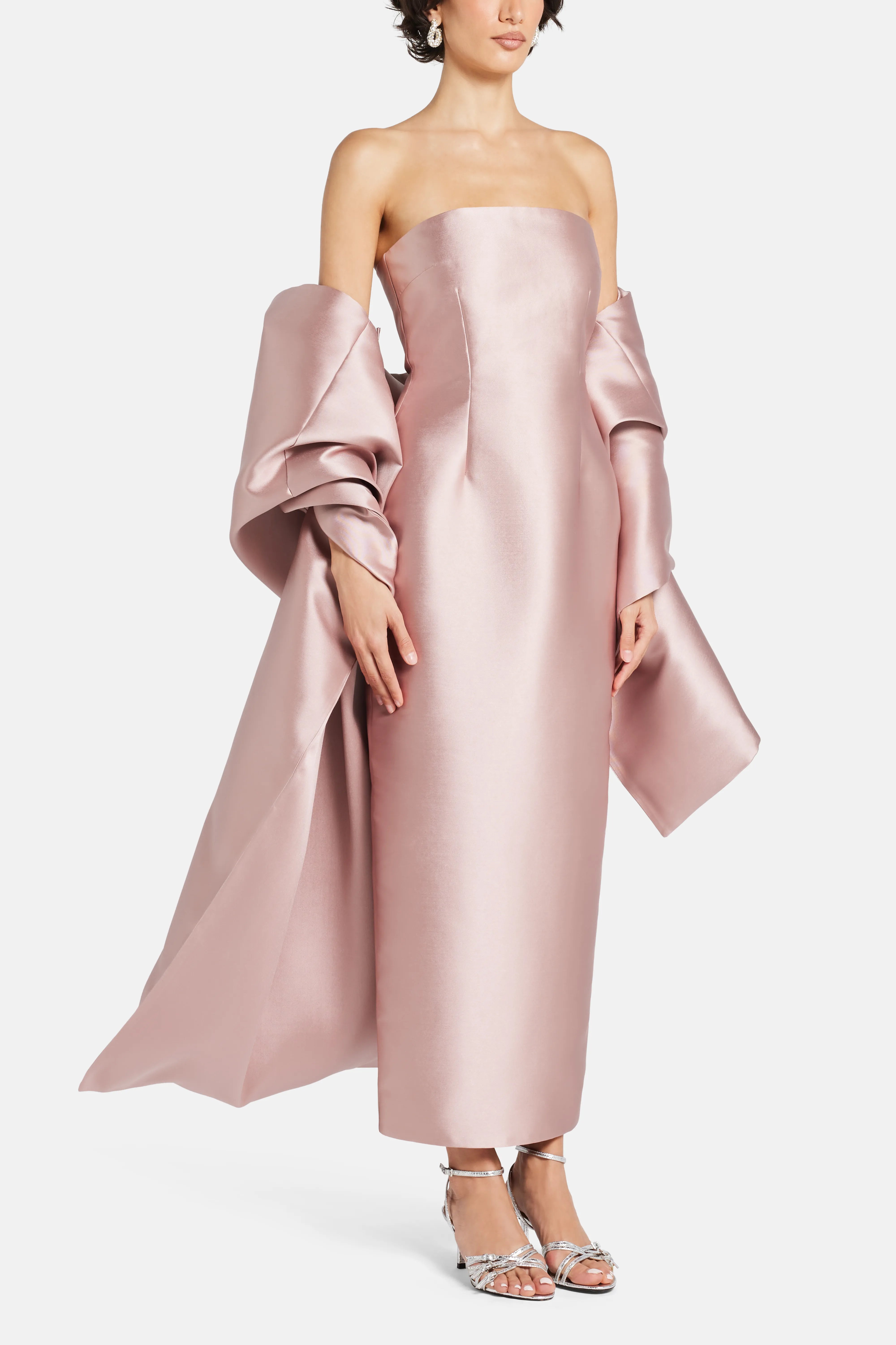 Renee Midaxi Evening Gown in Pink With Cape