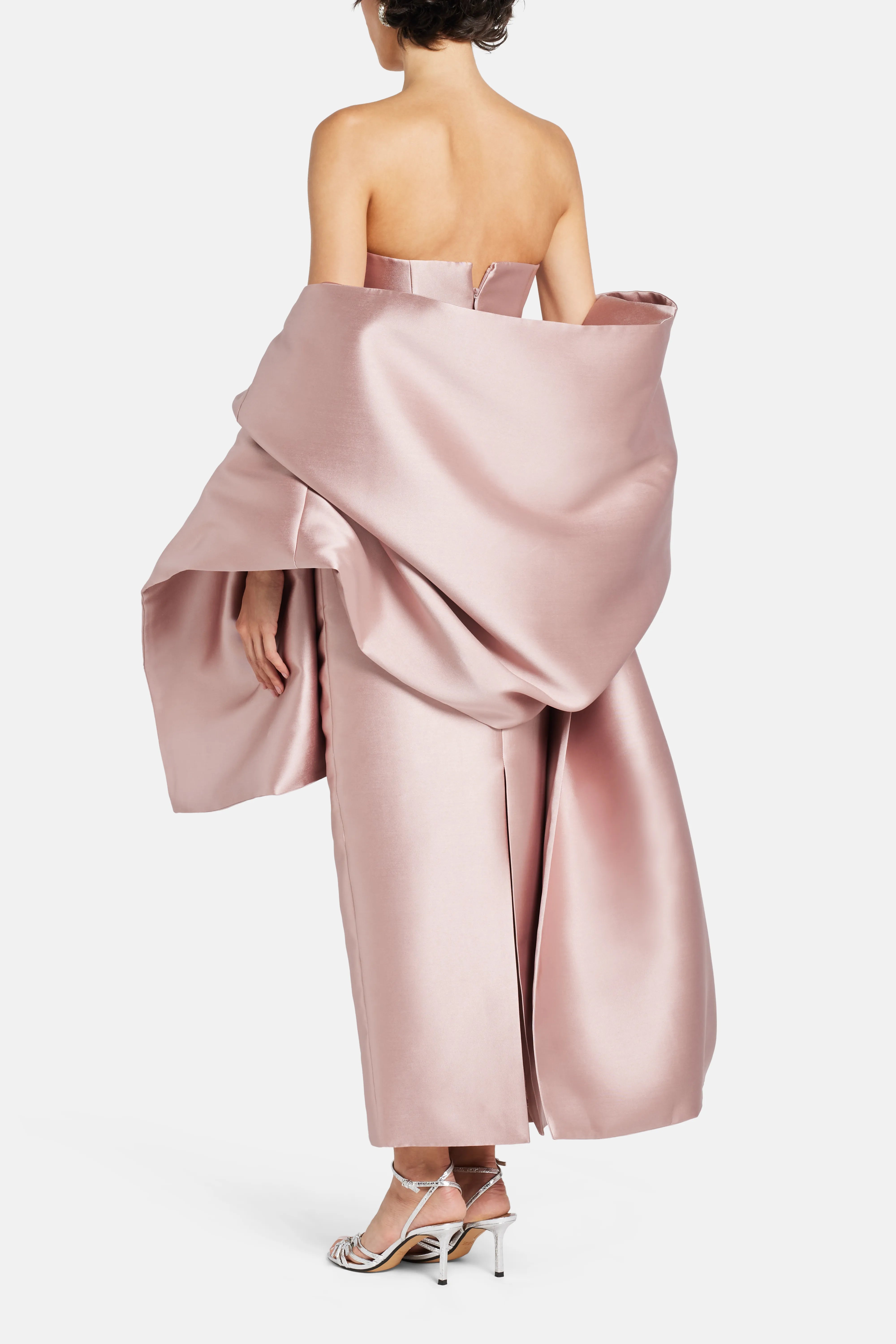 Renee Midaxi Evening Gown in Pink With Cape