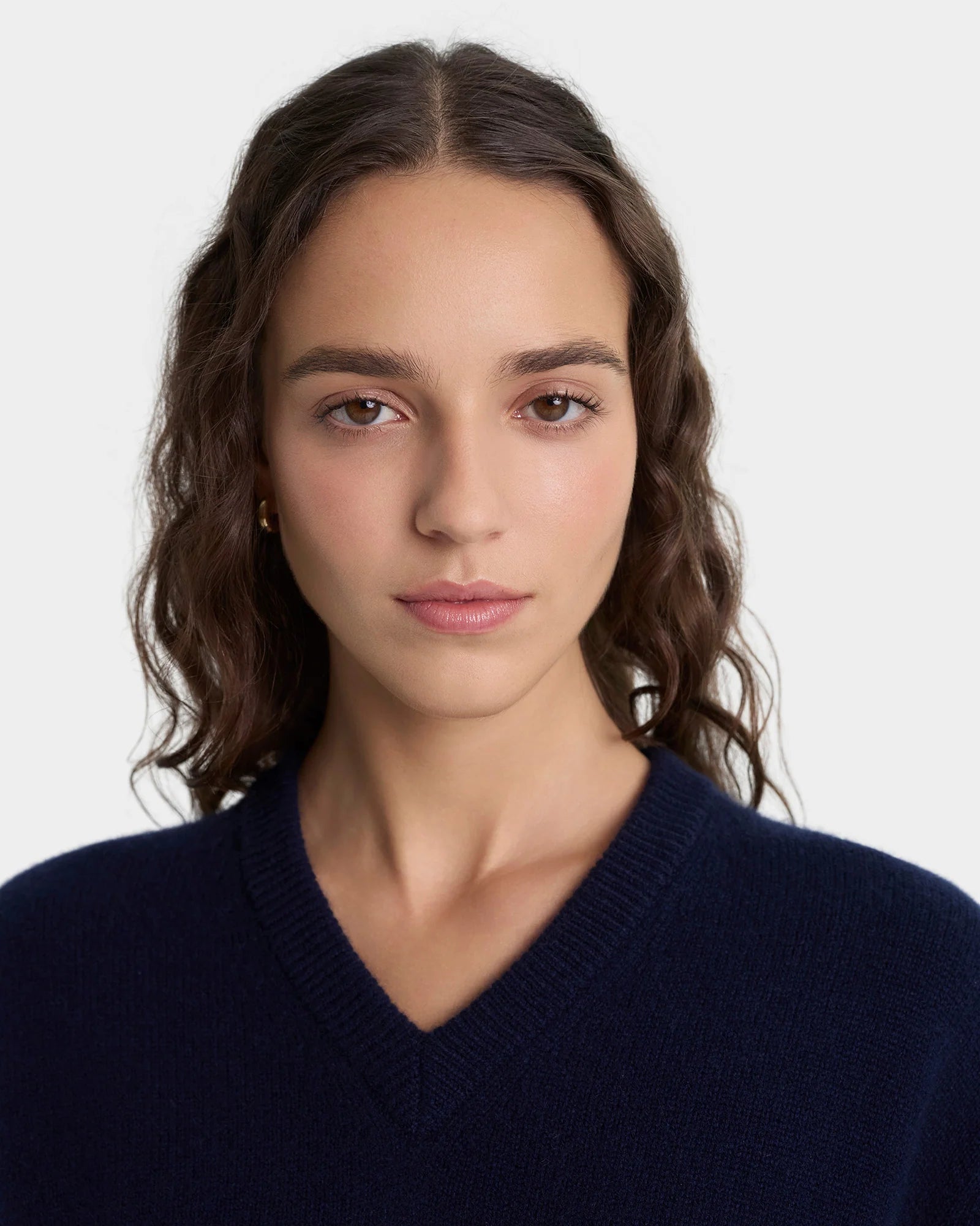 SRC Cashmere V Neck Sweater in Blue
