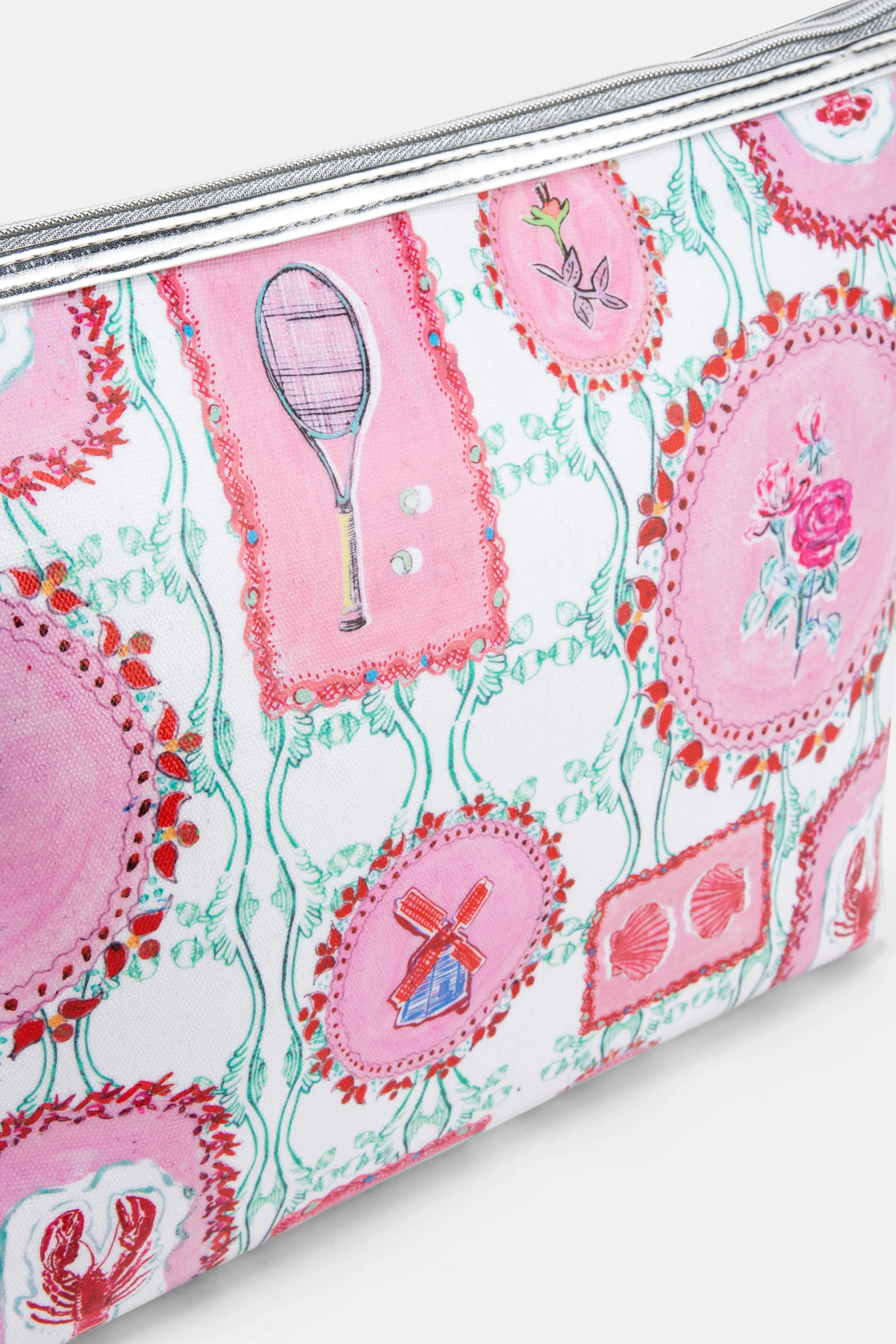 The Hamptons Giant Cotton Wash Bag In Pink