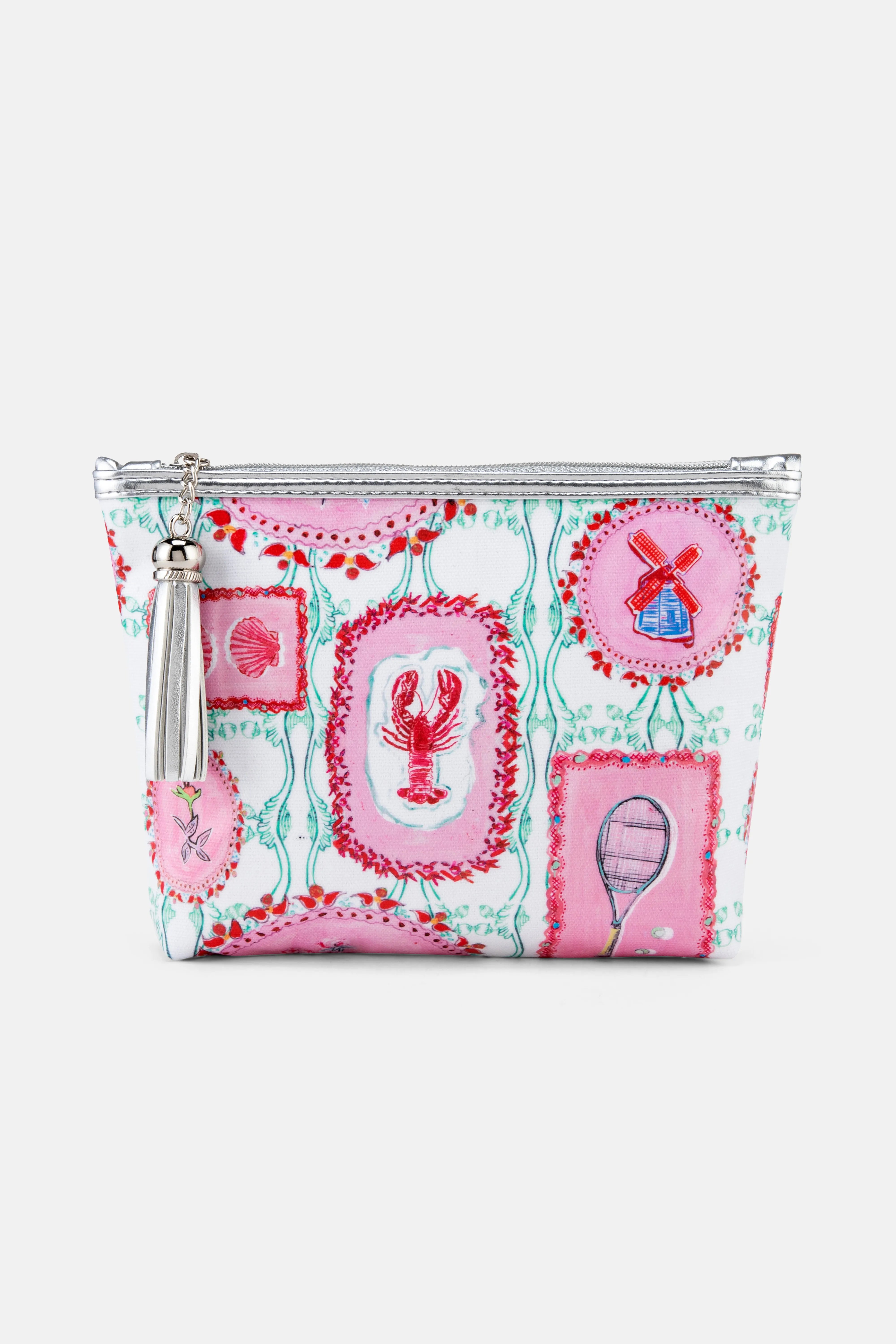 The Hamptons Classic Cotton Make-Up Bag In Pink