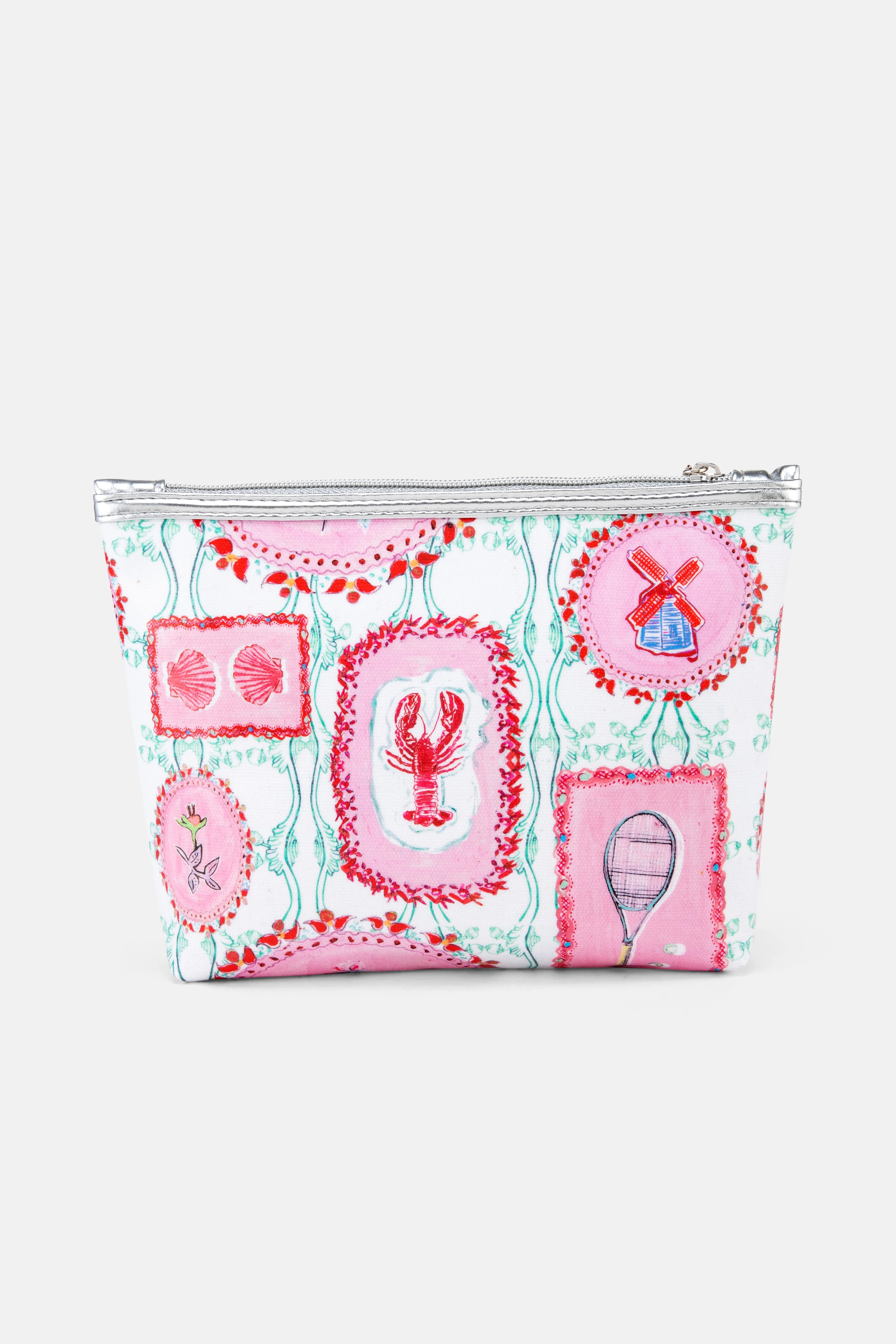 The Hamptons Classic Cotton Make-Up Bag In Pink