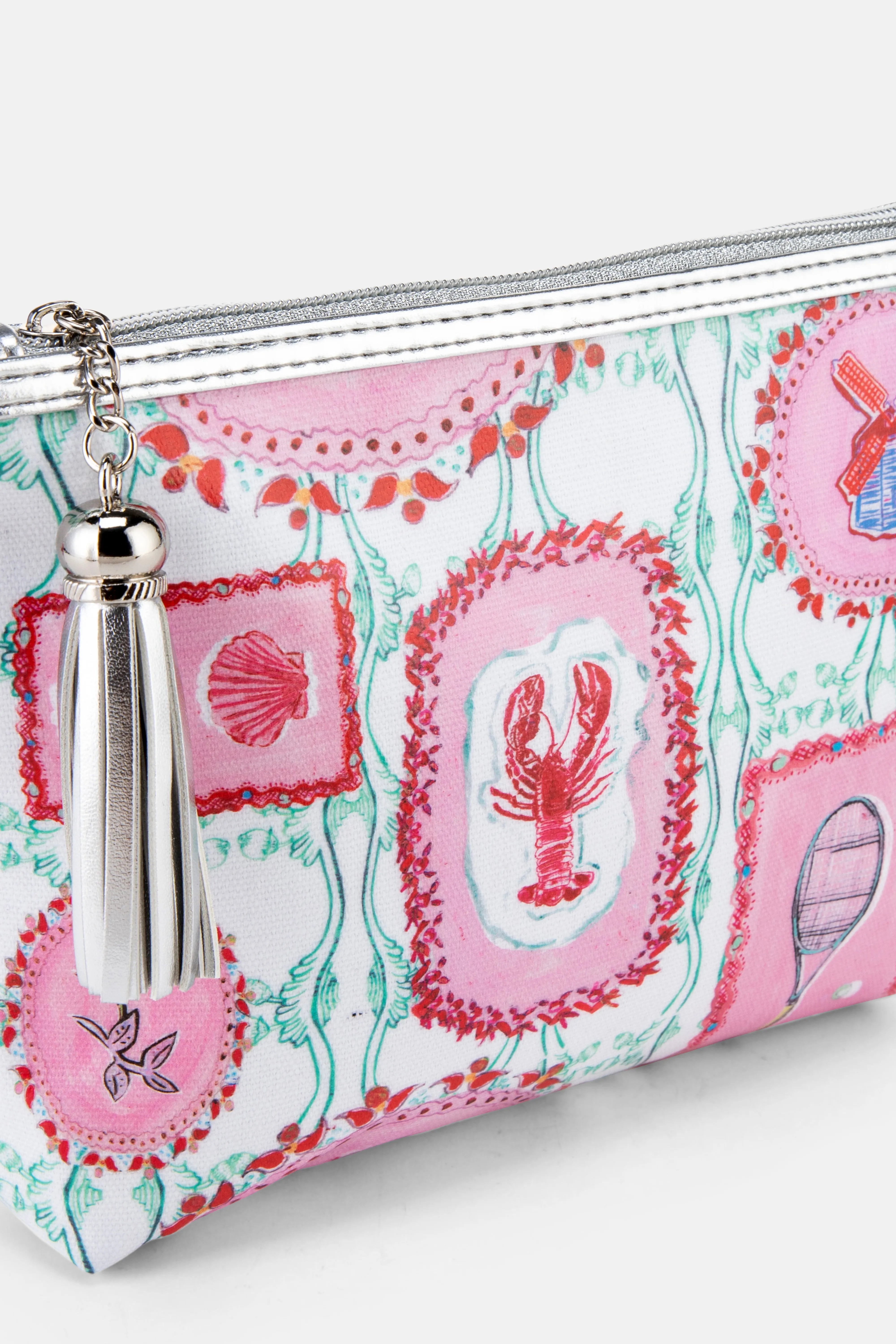 The Hamptons Classic Cotton Make-Up Bag In Pink