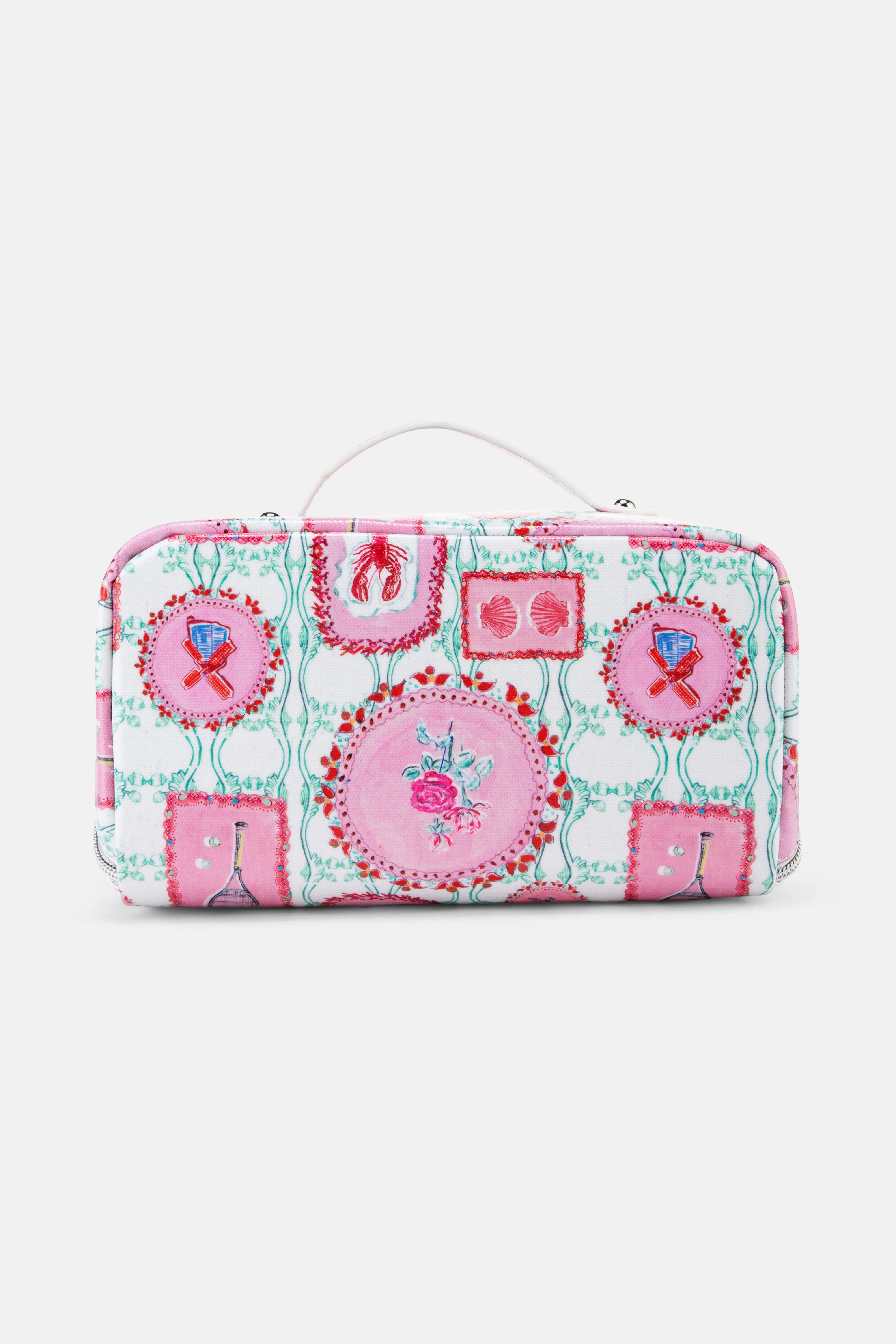 The Hamptons Large Cotton Cosmetic Bag In Pink