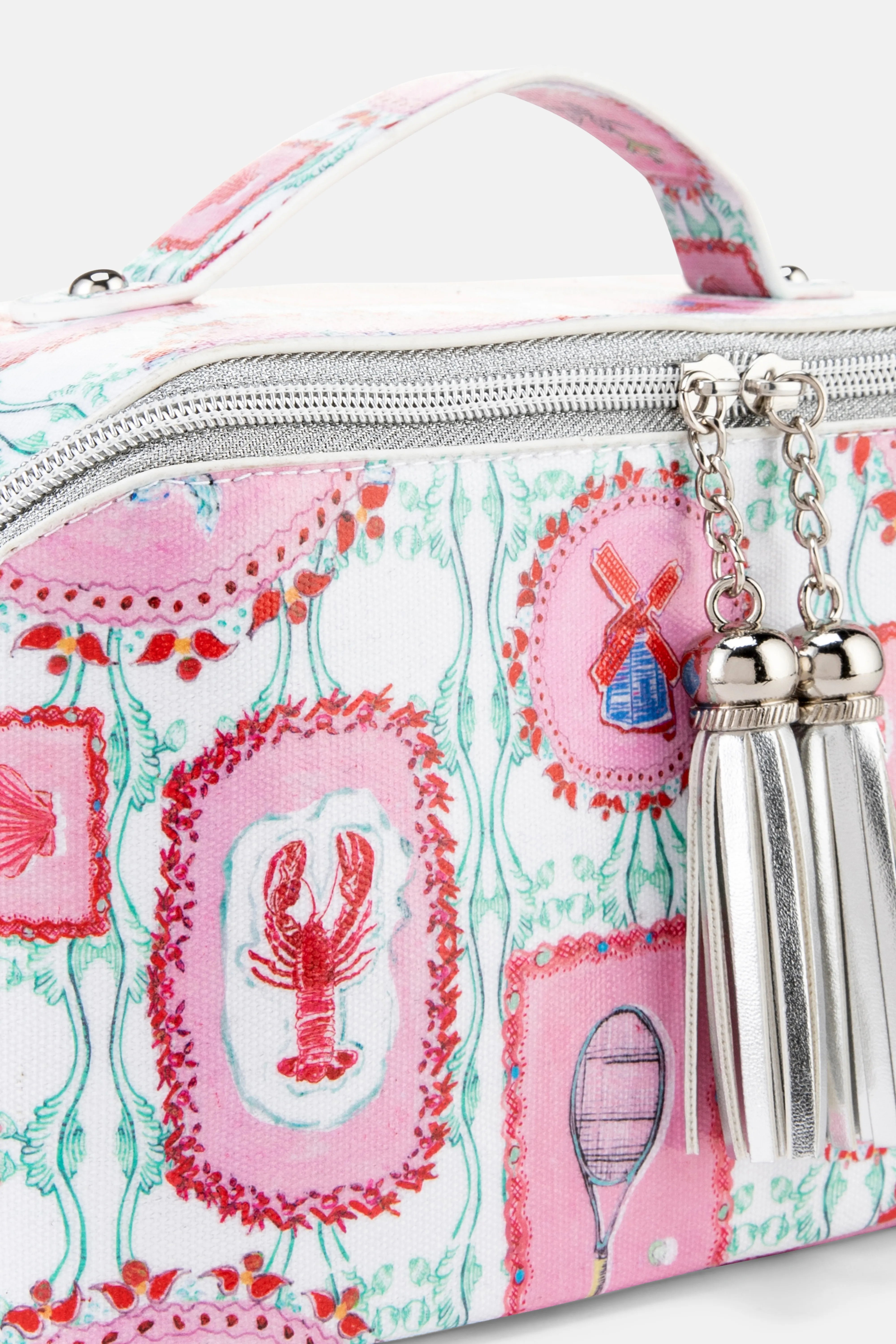 The Hamptons Large Cotton Cosmetic Bag In Pink