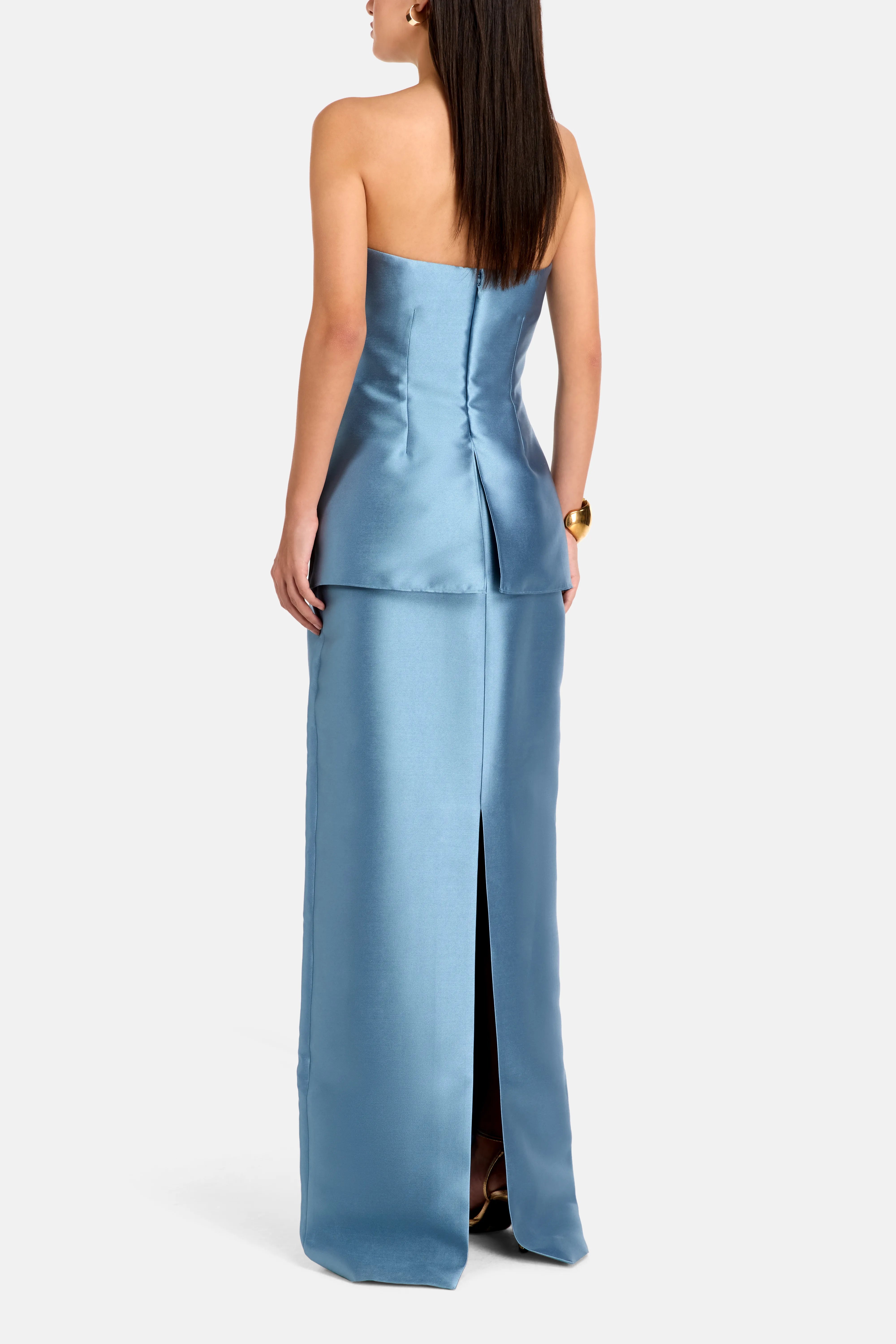 Lucille Strapless Evening Dress in Blue