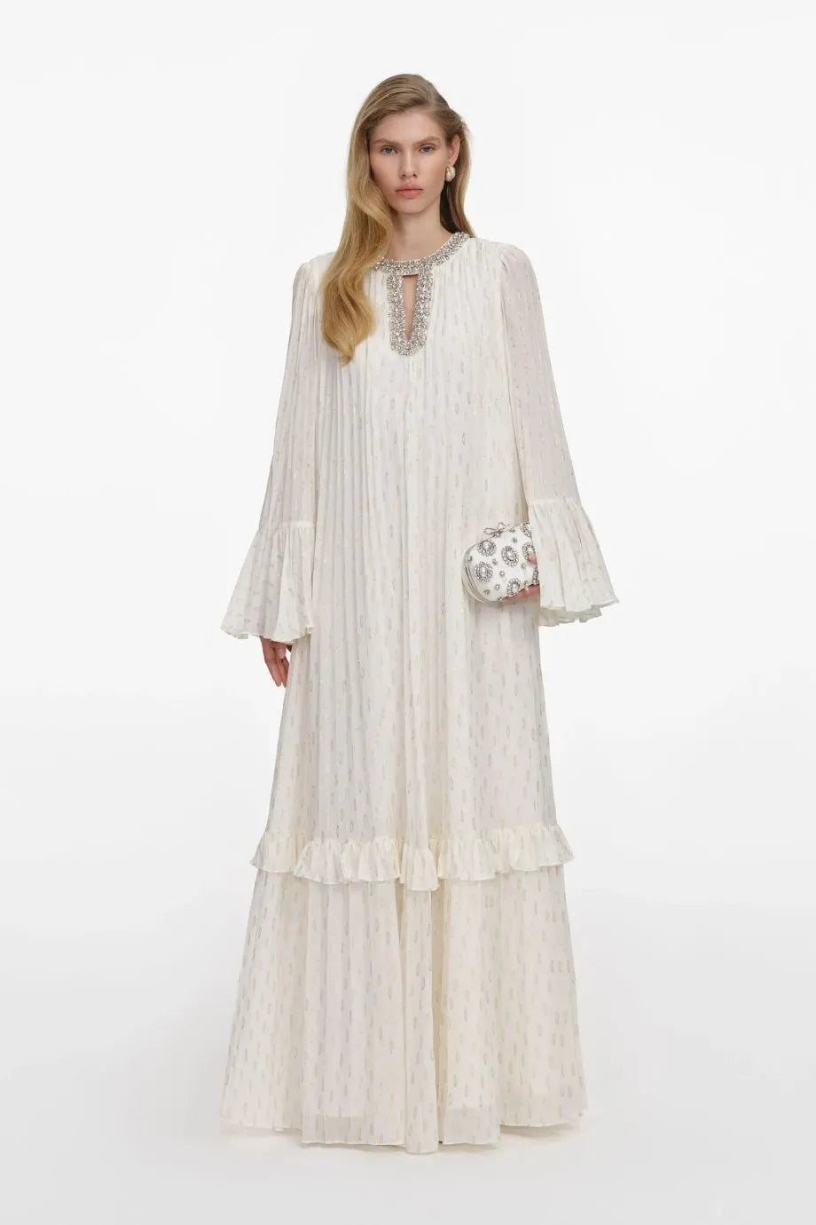Chiffon Evening Dress in Cream