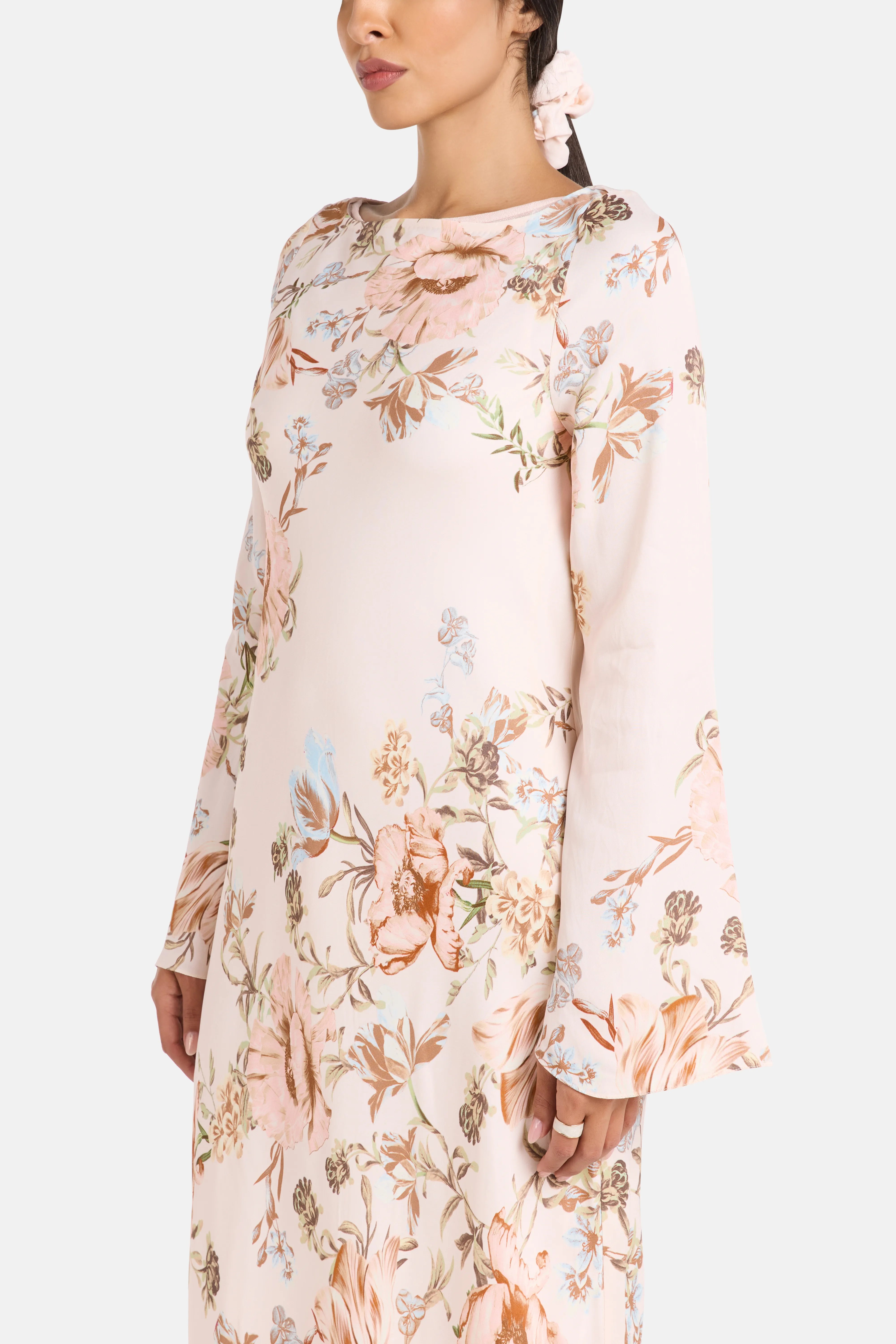 Ezra Floral Maxi Dress in Beige