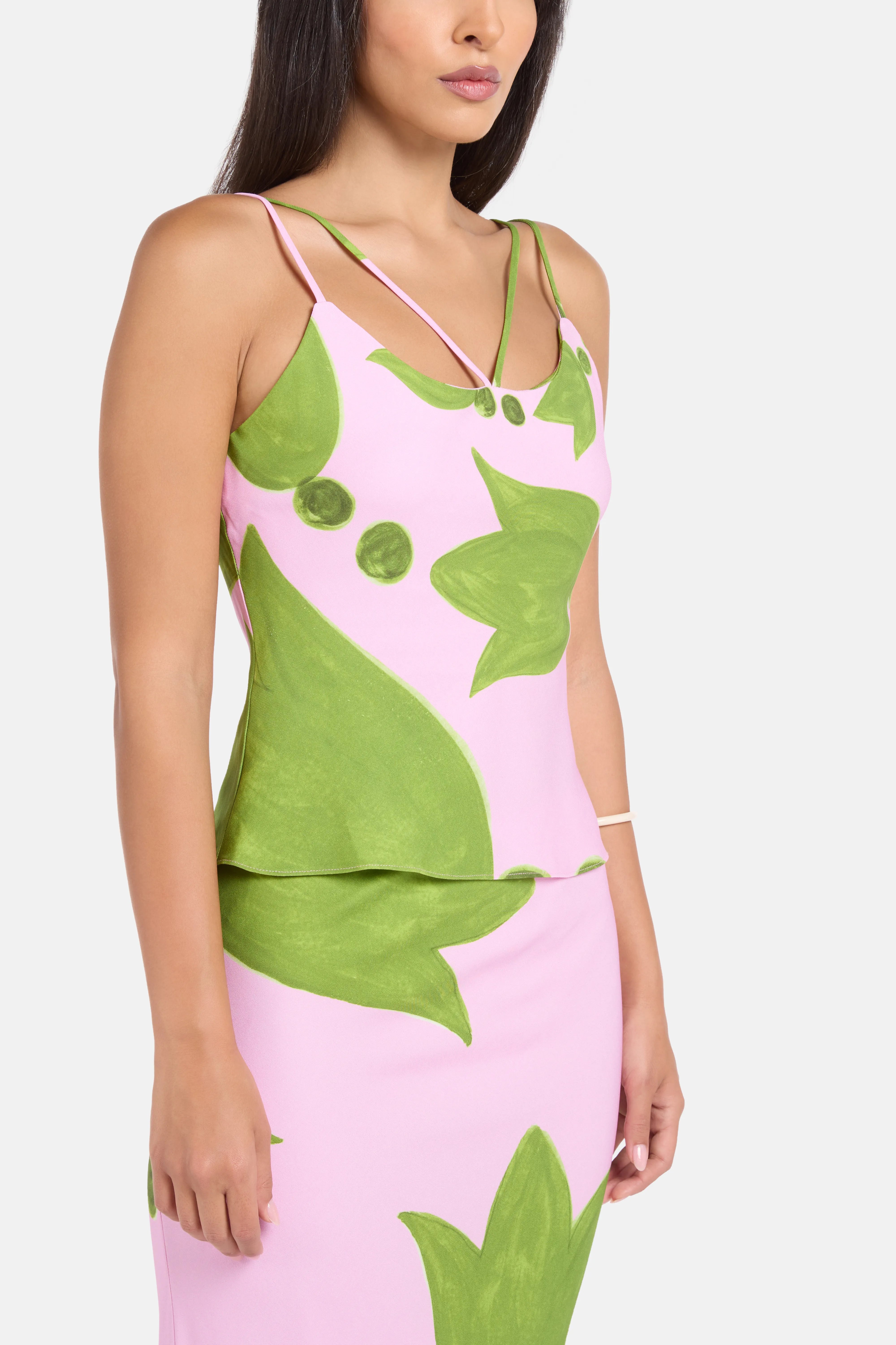 Eudora Sleeveless Top in Green and Pink