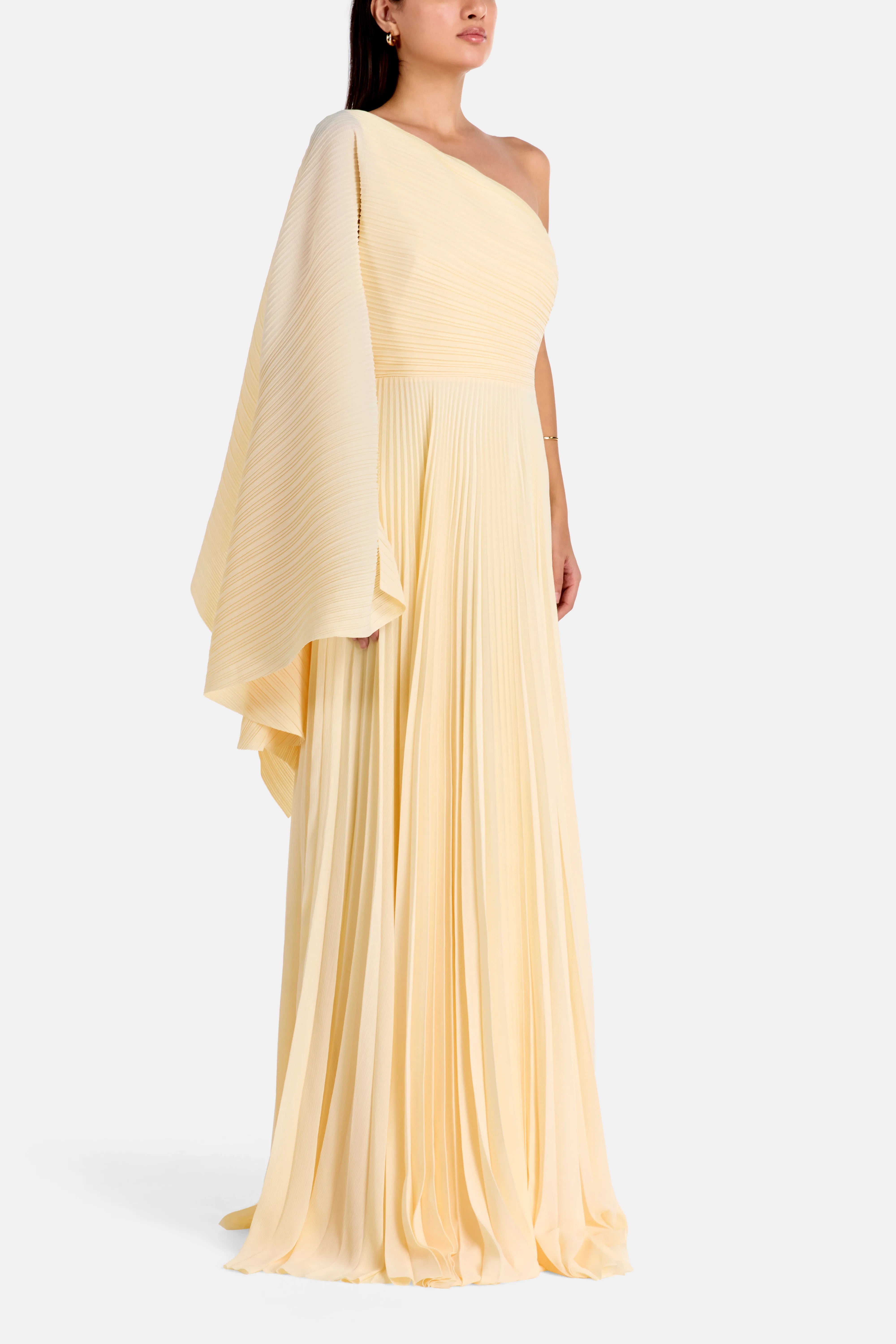Maci One Shoulder Evening Dress in White