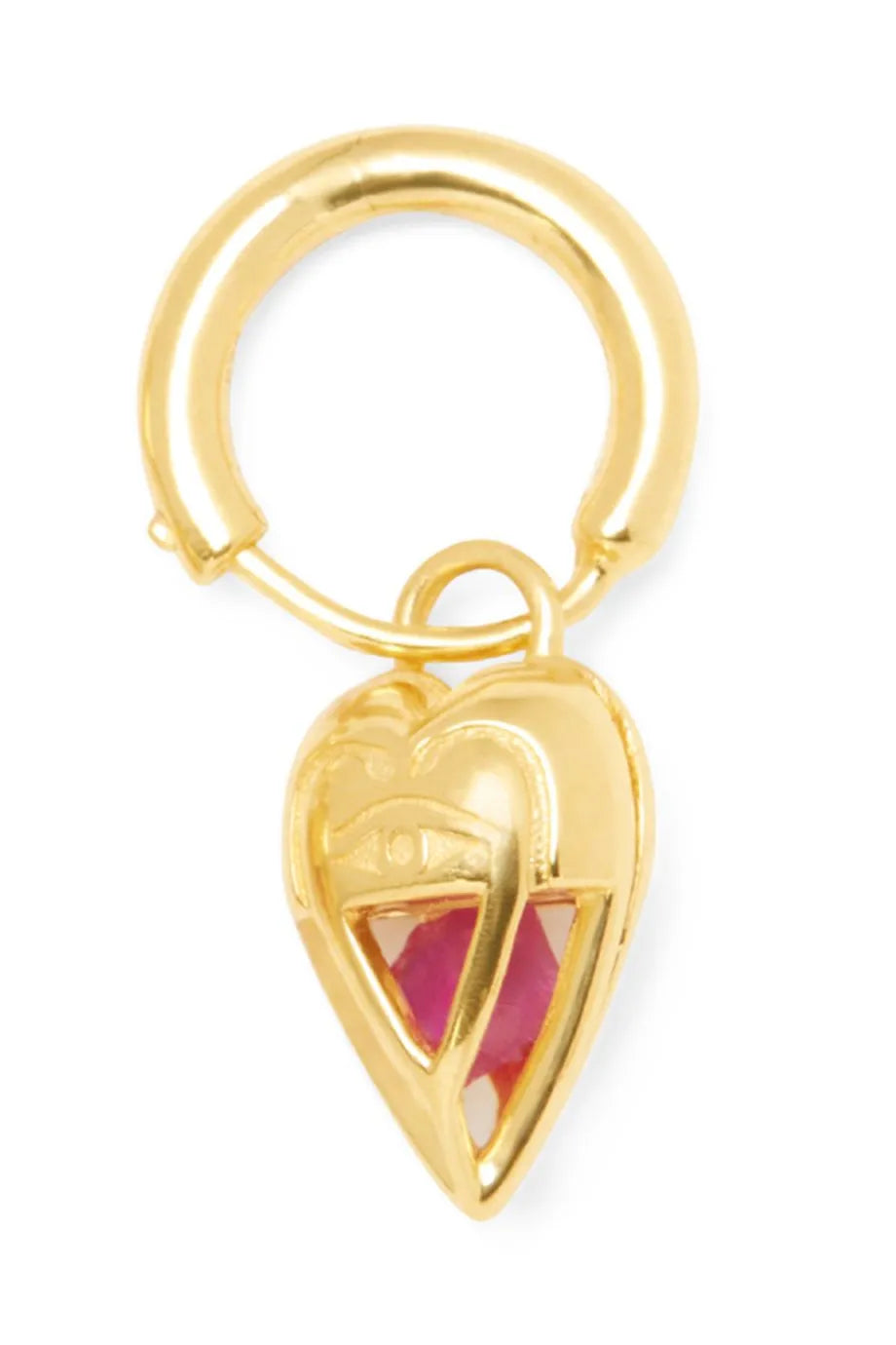 The Lovers Capsule Heart Hoops Earrings in Gold