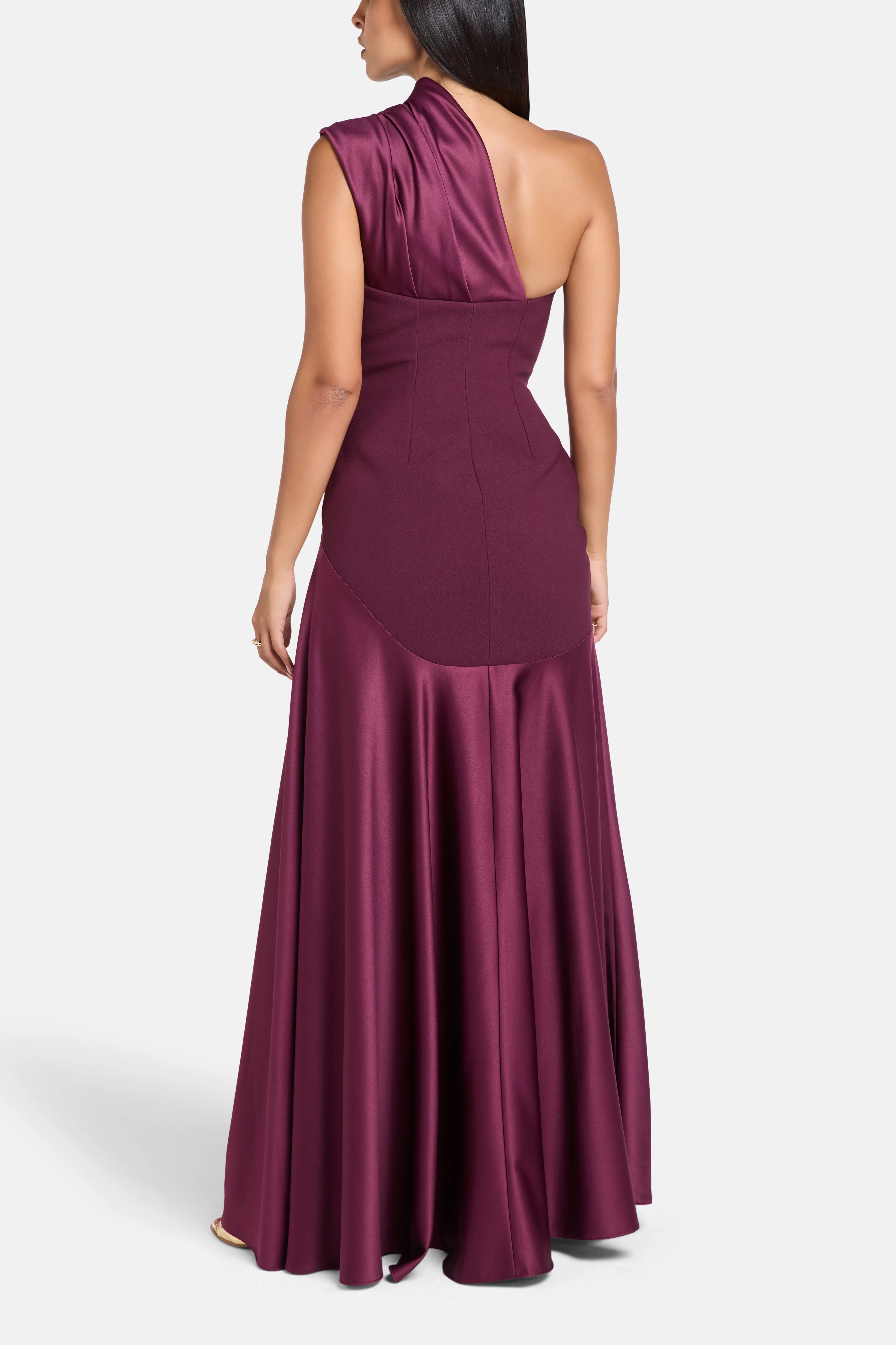 Gabriela One Shoulder Evening Dress in Purple