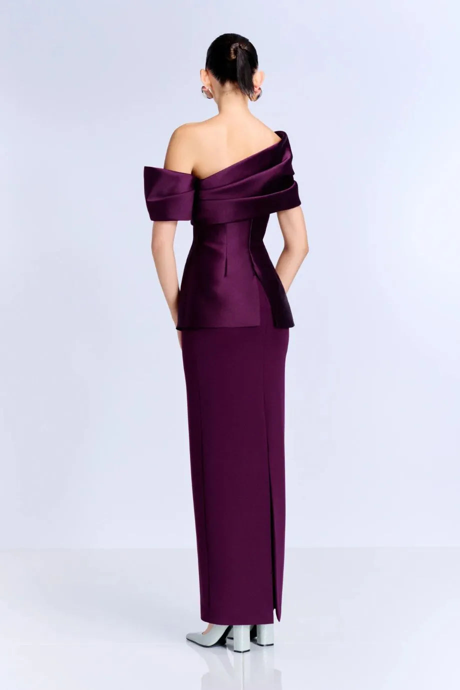 Lucine One Shoulder Evening Dress in Purple
