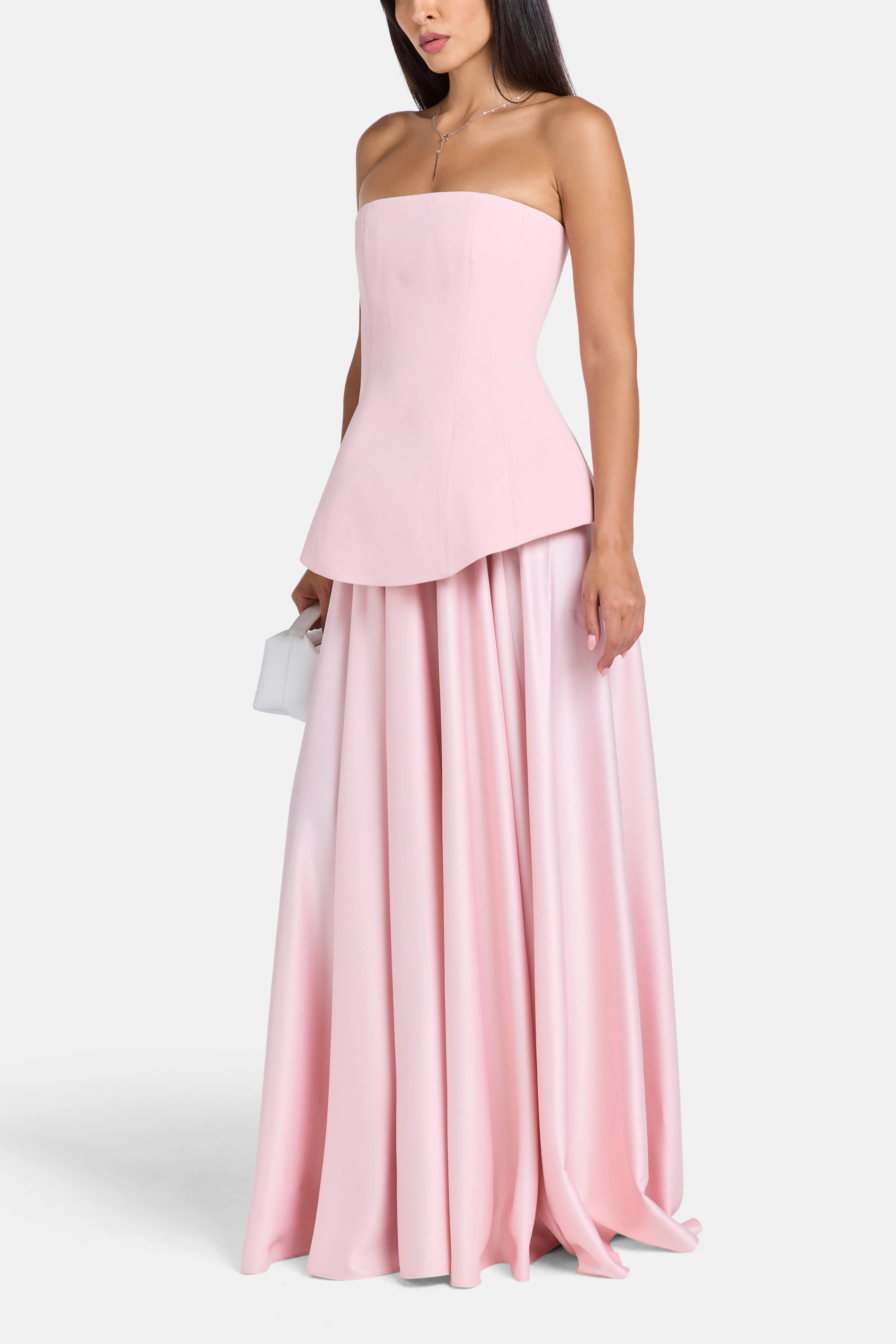 Oriana Strapless Evening Dress in Pink