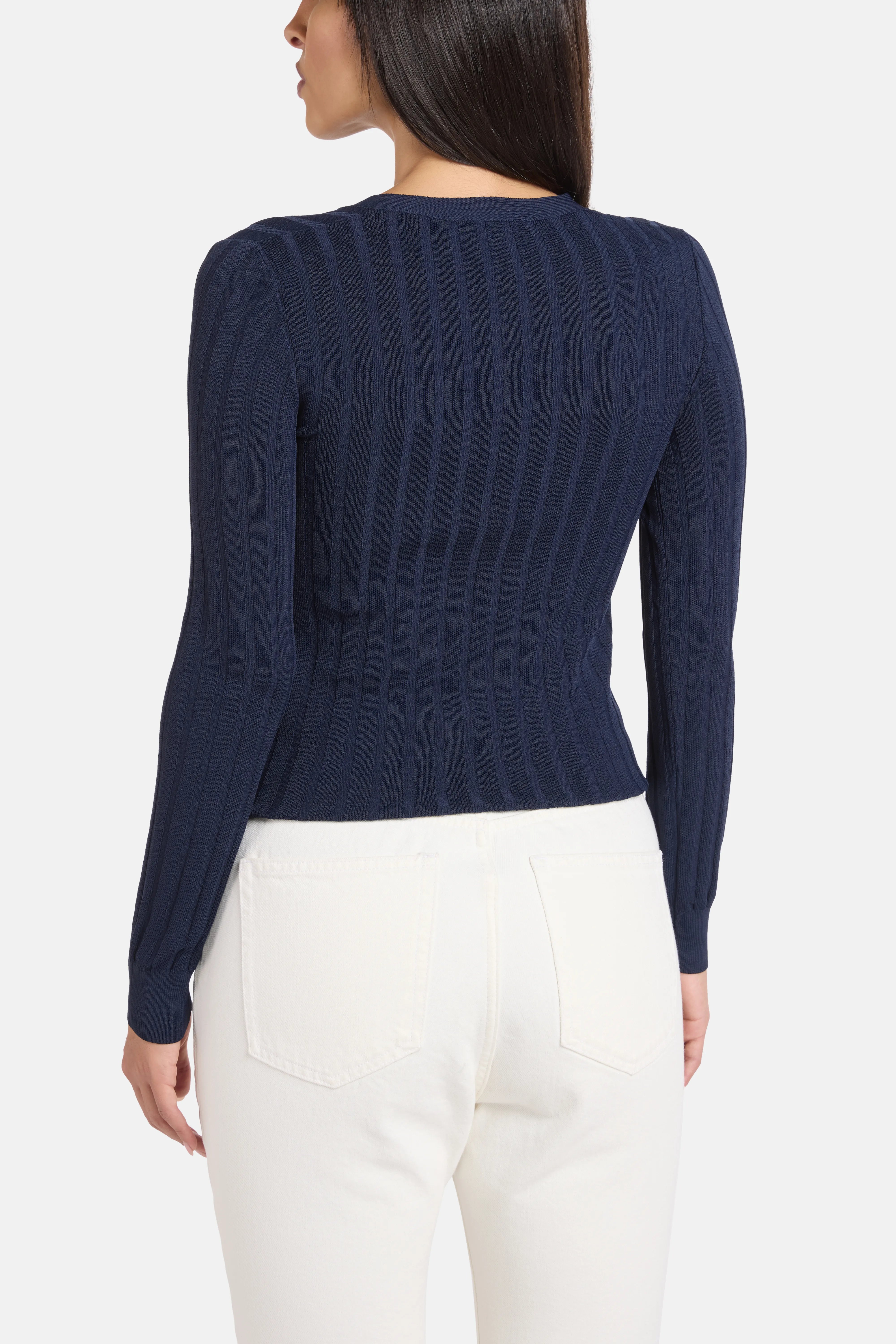 SRC Ribbed Knit Cardigan in Blue