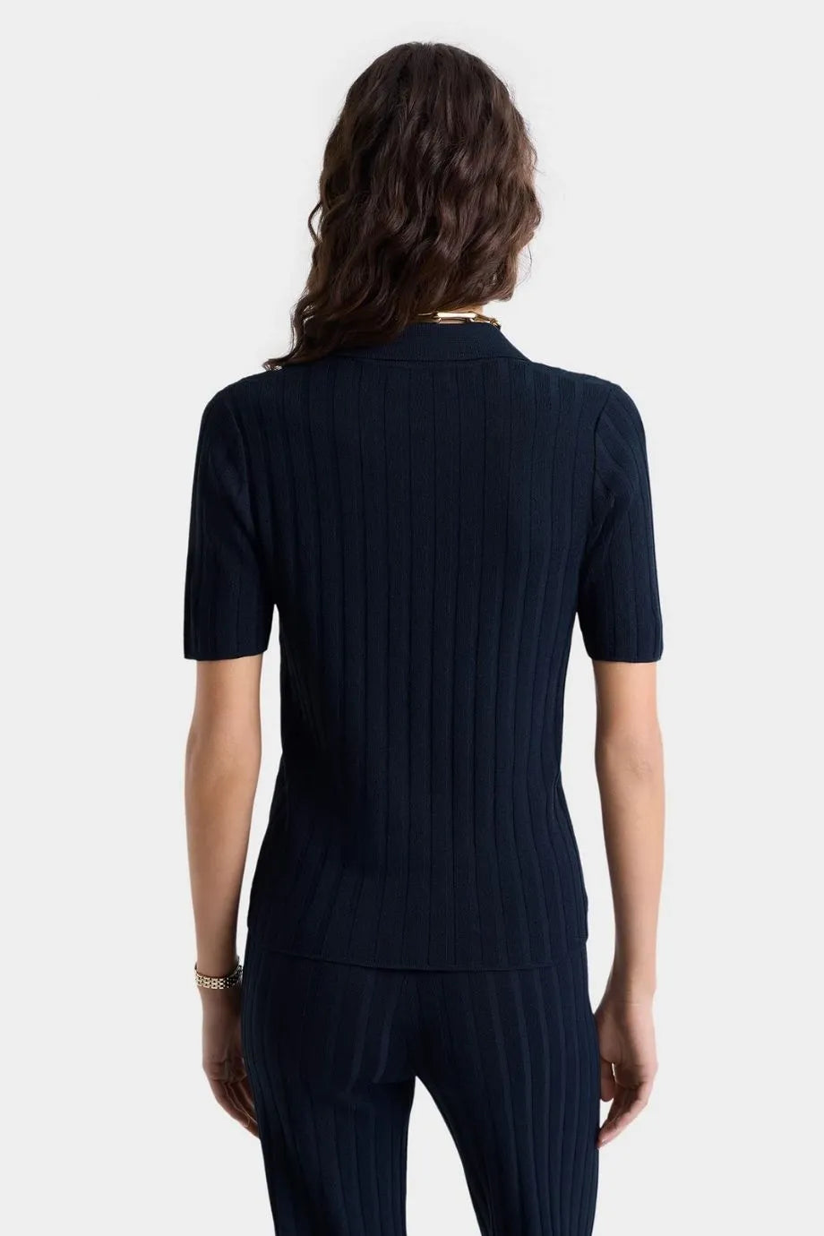 SRC Ribbed Polo T-Shirt in Blue