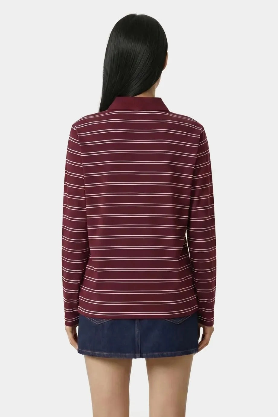 Signature Logo Easy Stripes Polo T-Shirt in Red