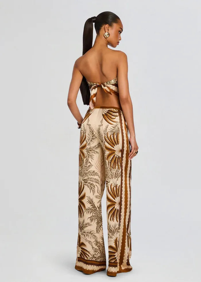 Sunny Ochre Palma Wide Legged Pants in Beige