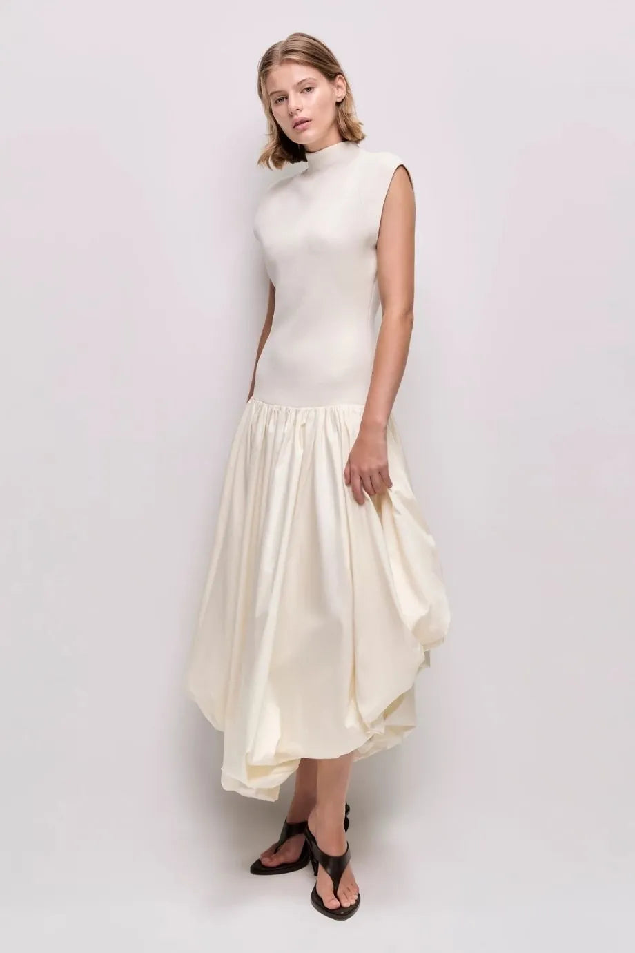 Venetia Knit Midi Dress in White