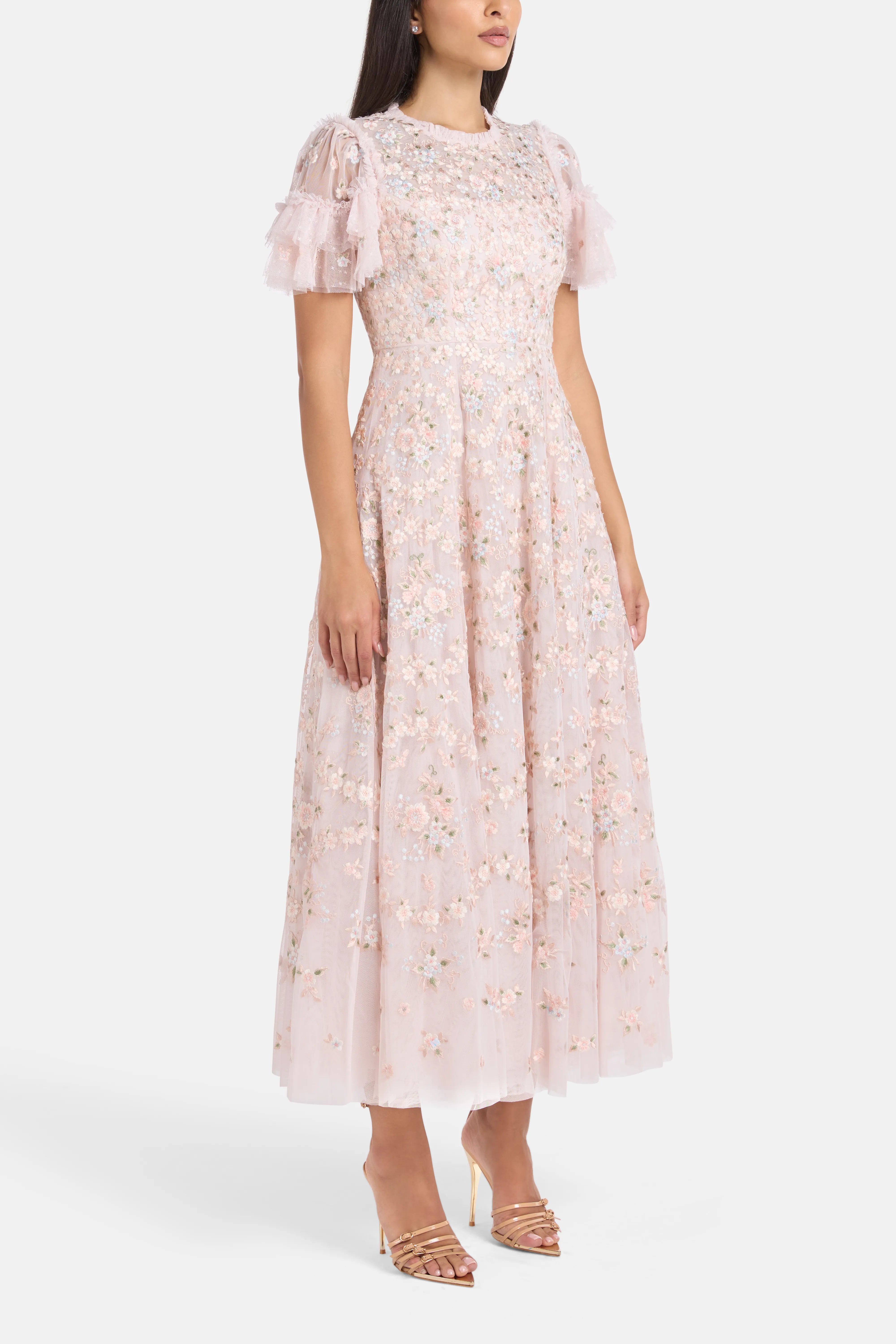 Floral Waltz Evening Dress in Pink