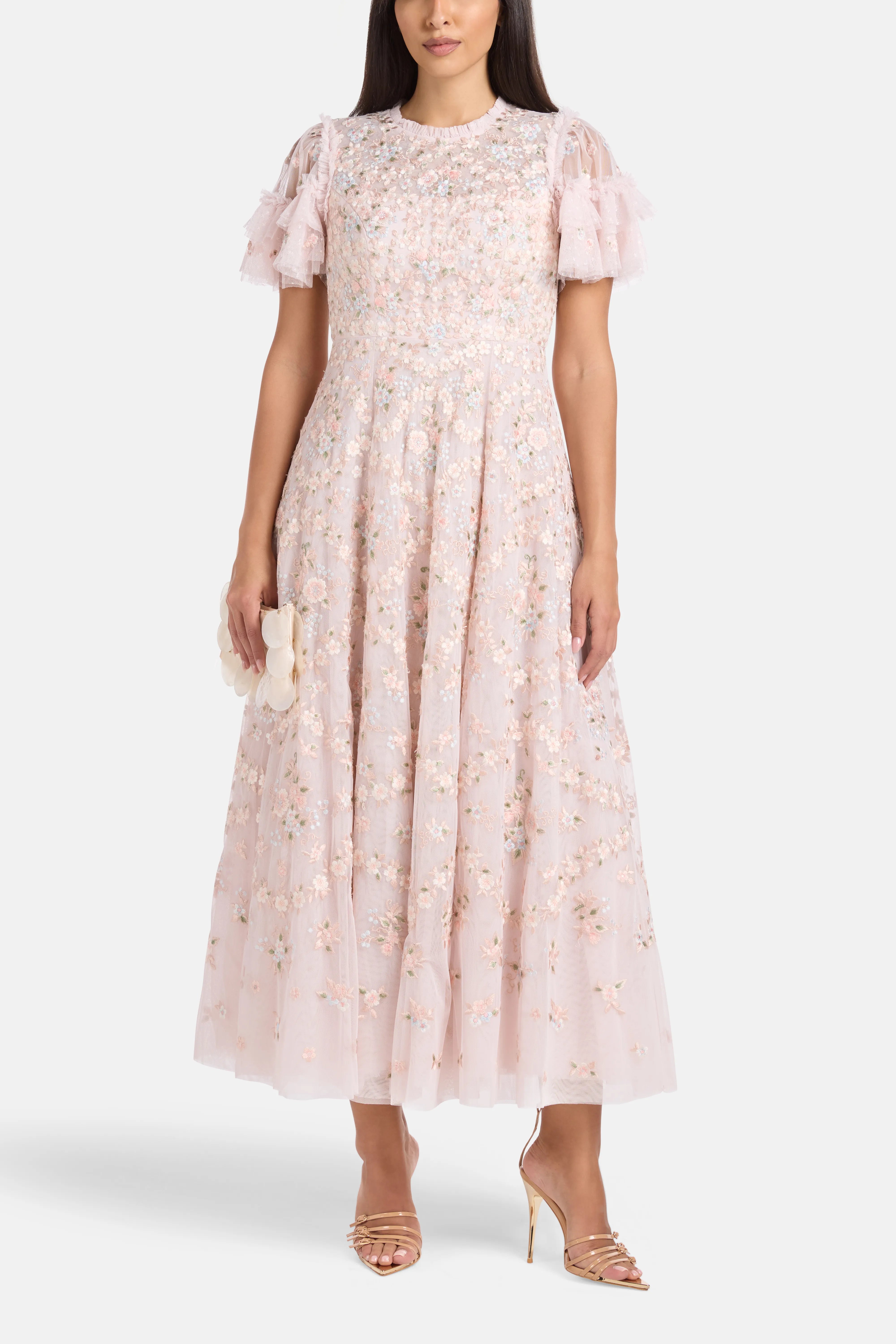 Floral Waltz Evening Dress in Pink