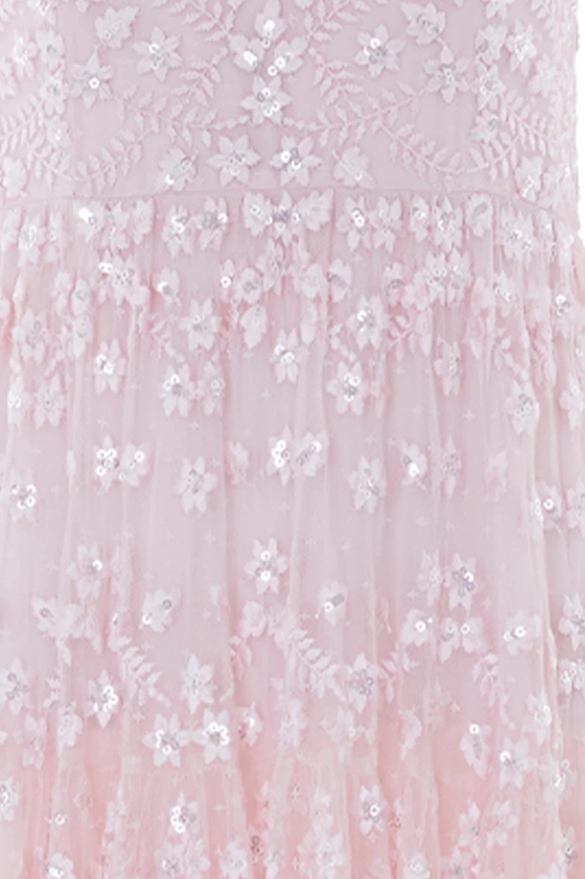 Clover Floral Sequins Evening Dress in Pink