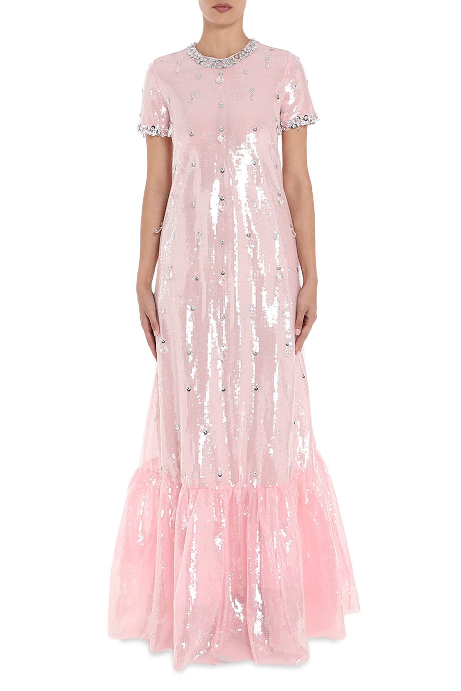 Embellished Trim Michele Gown