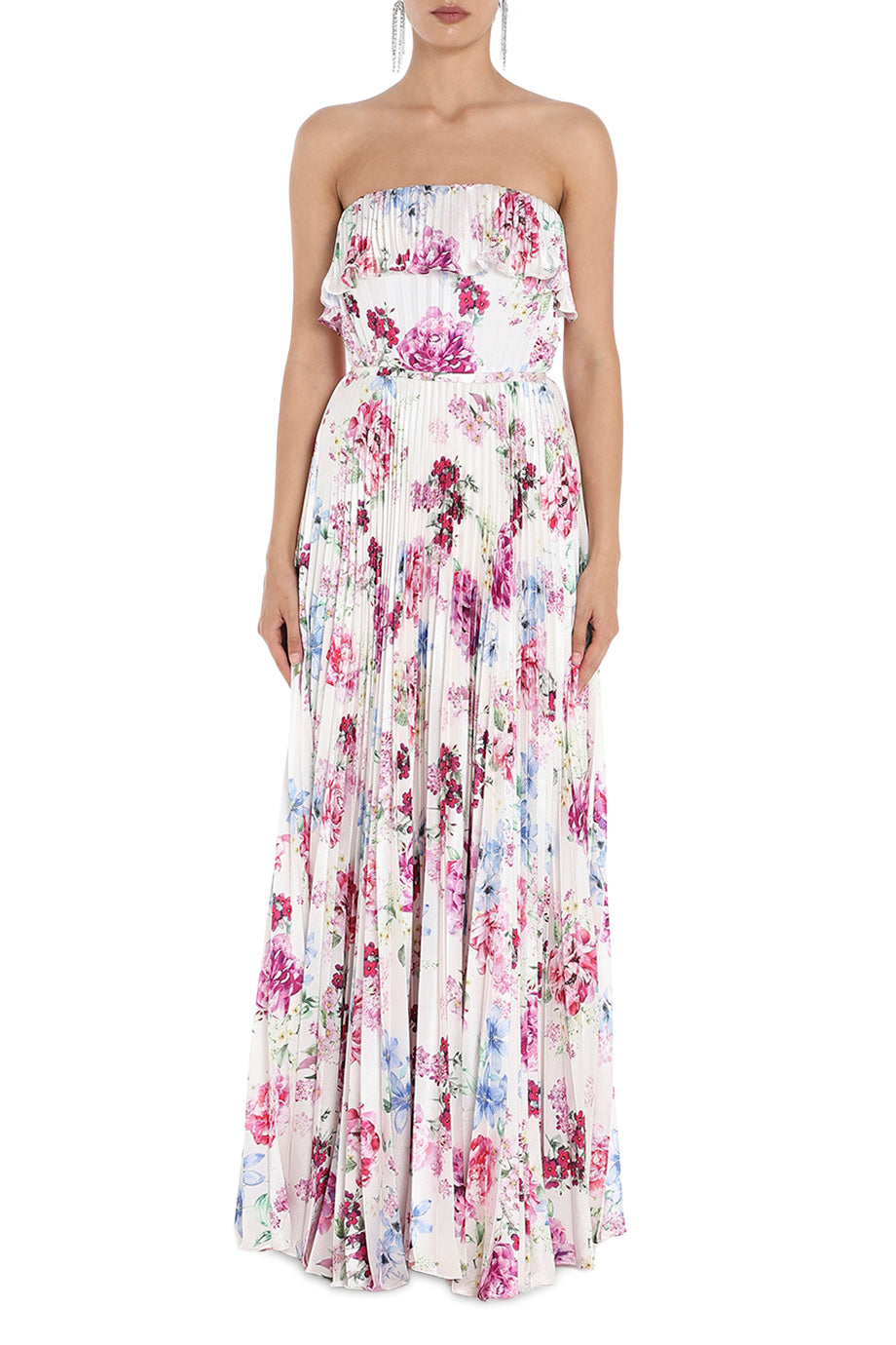 Strapless Satin Long Dress