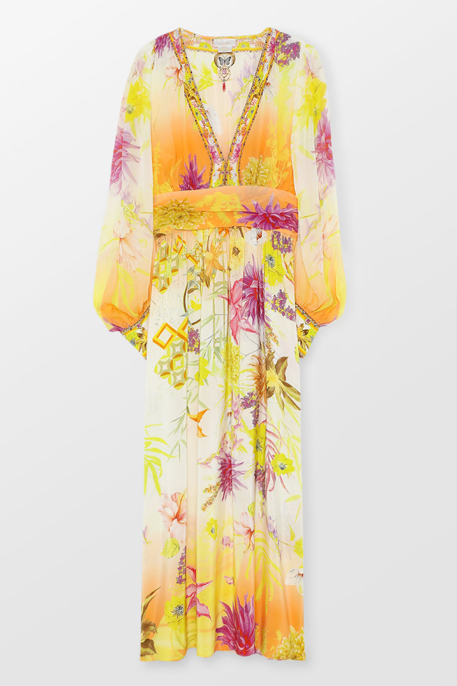 Long Dress W Blouson Sleeve