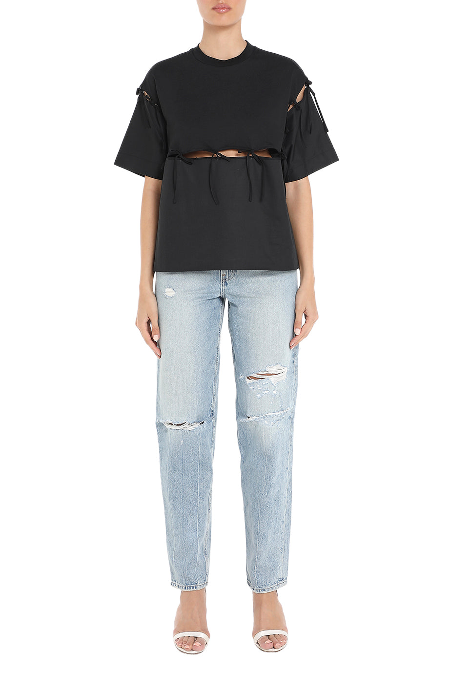 Cropped Bow Tie T-Shirt