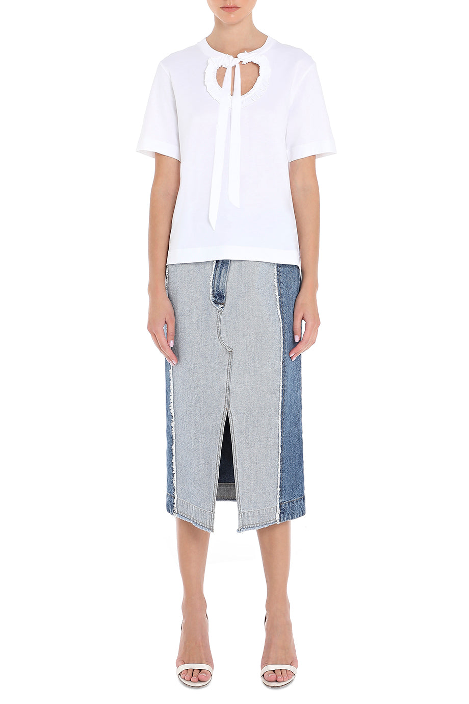 Bow Cut-Out Neck T-Shirt