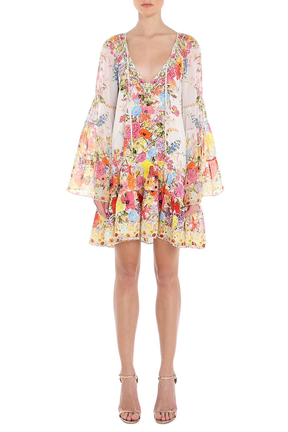 A-Line Gathered Panel Dress