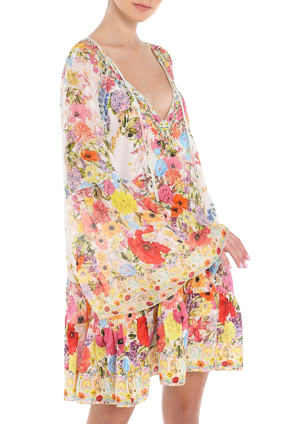 A-Line Gathered Panel Dress