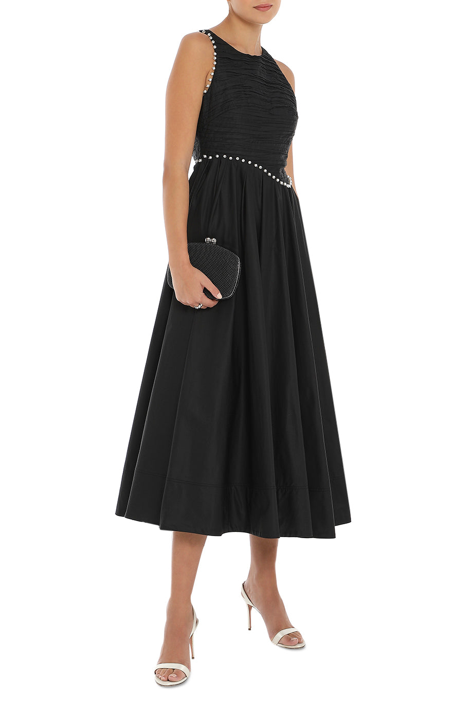 Florence Pearl Trim Midi Dress