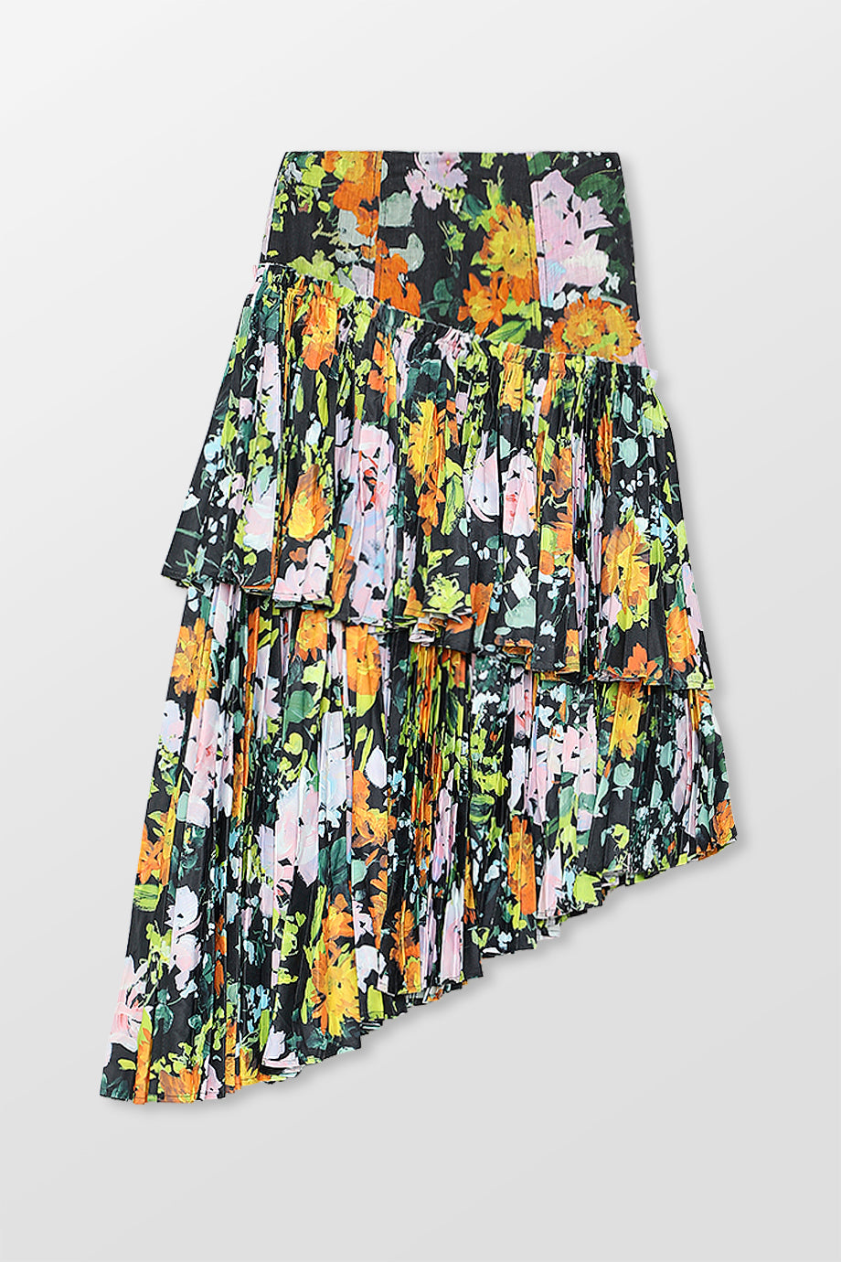 Alice Pleated Asymmetrical Midi Skirt