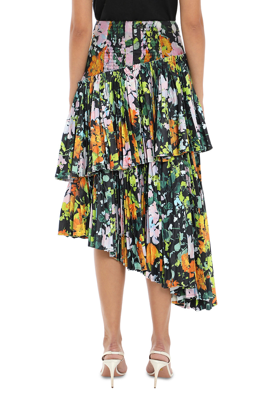Alice Pleated Asymmetrical Midi Skirt