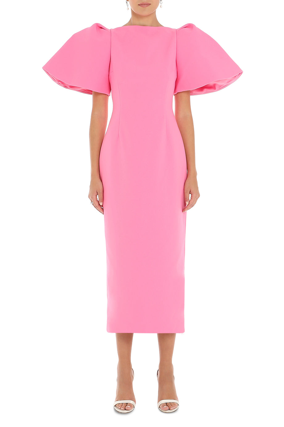 Lora Puff-Sleeve Midi Dress