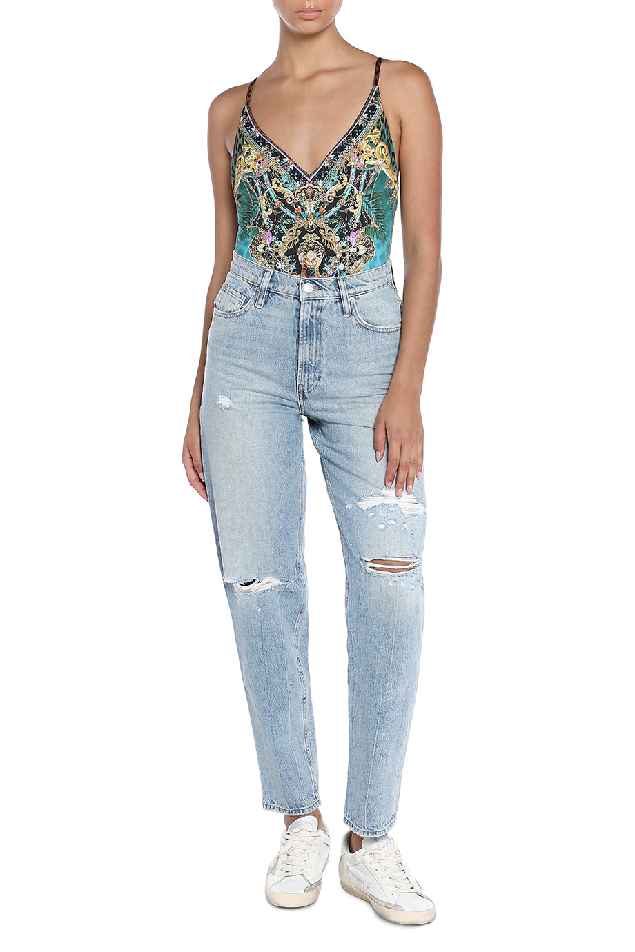 V-Neck One Piece with Underwire