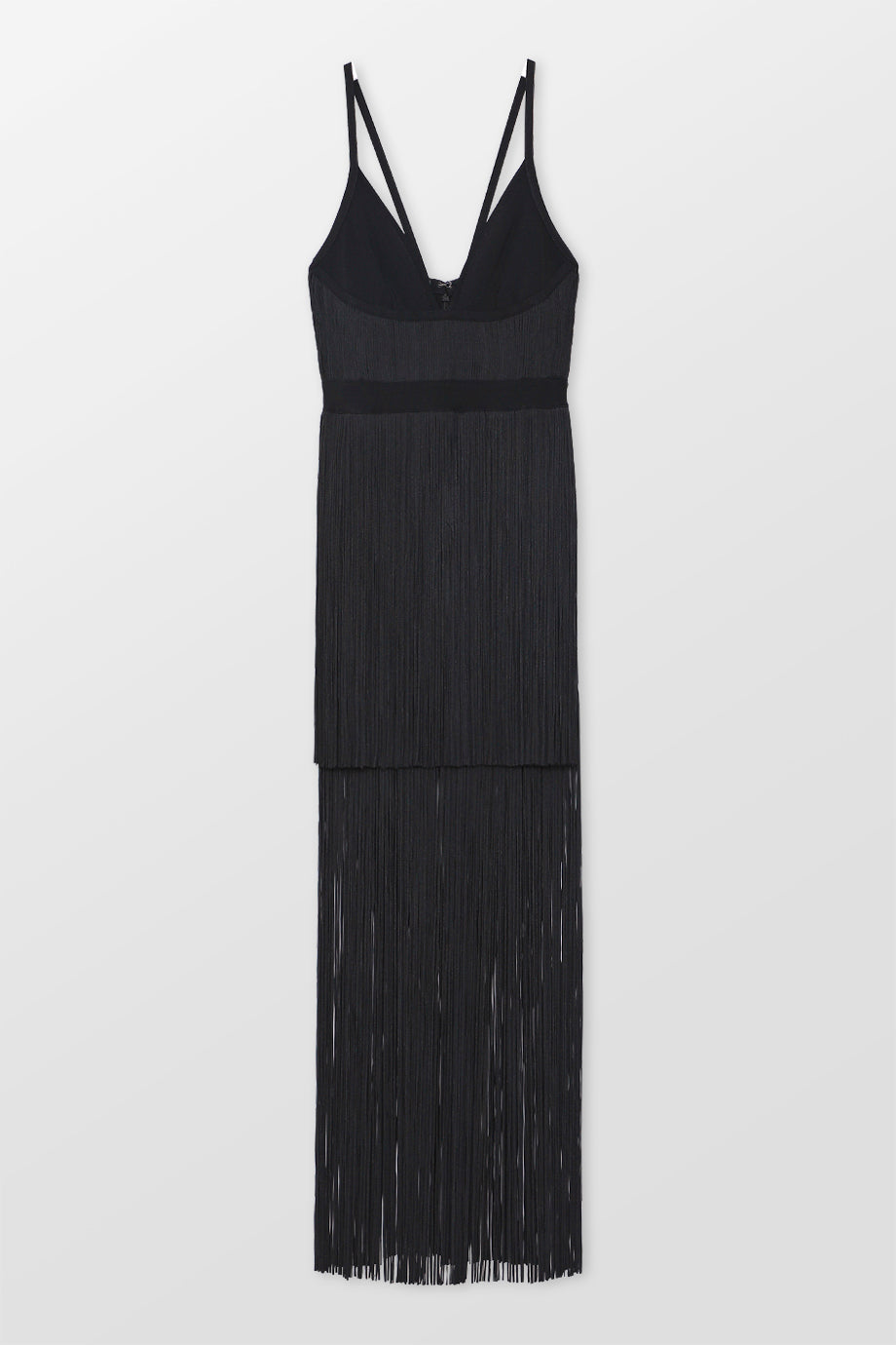 Plunging Fringe Gown