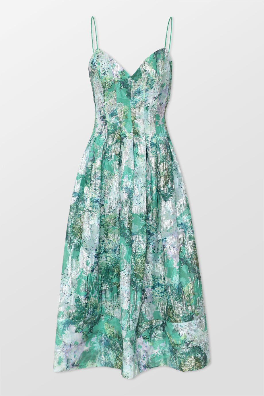 Sage Jacquard Midi Dress